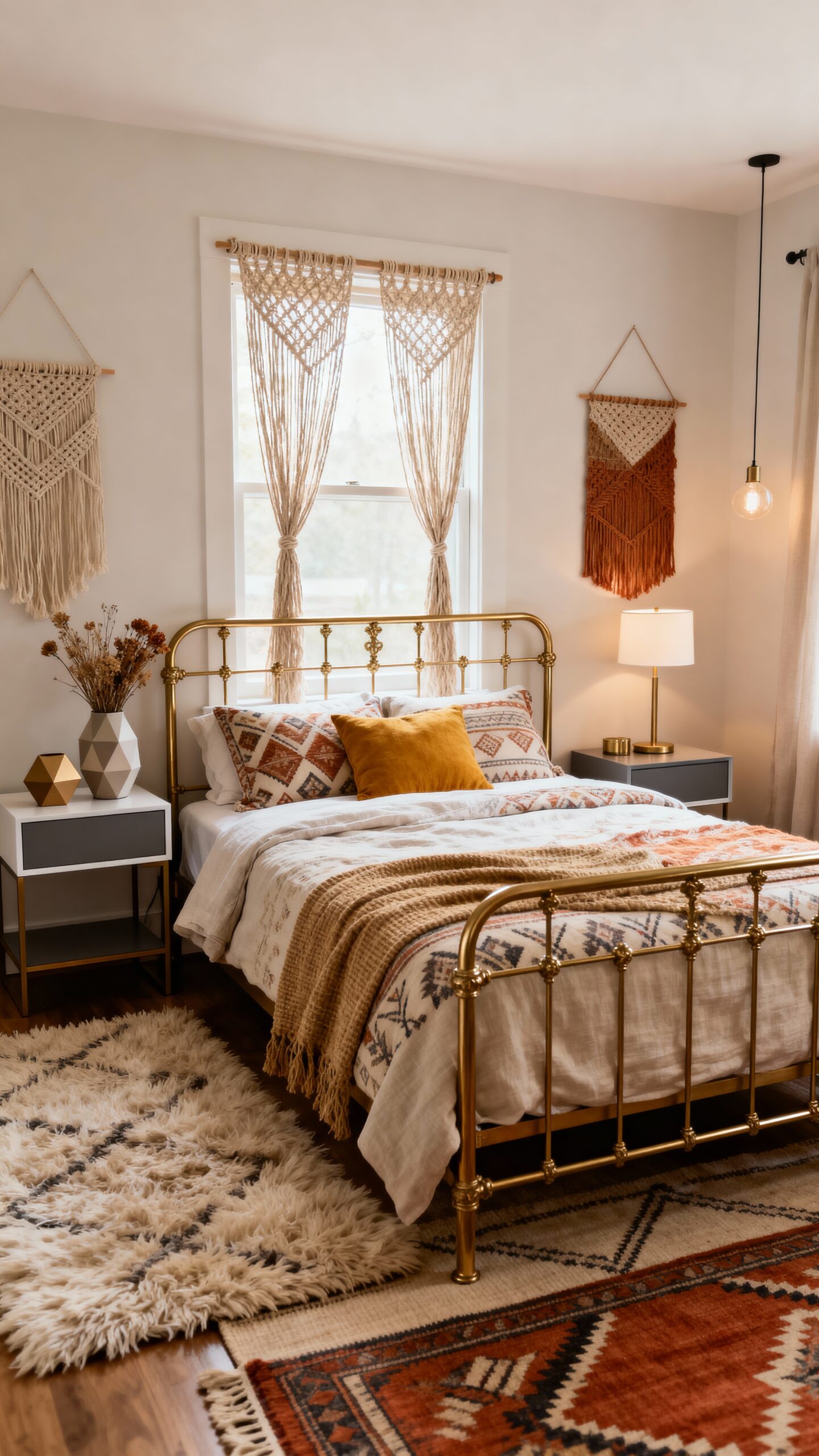 eclectic harmonious boho bedroom style