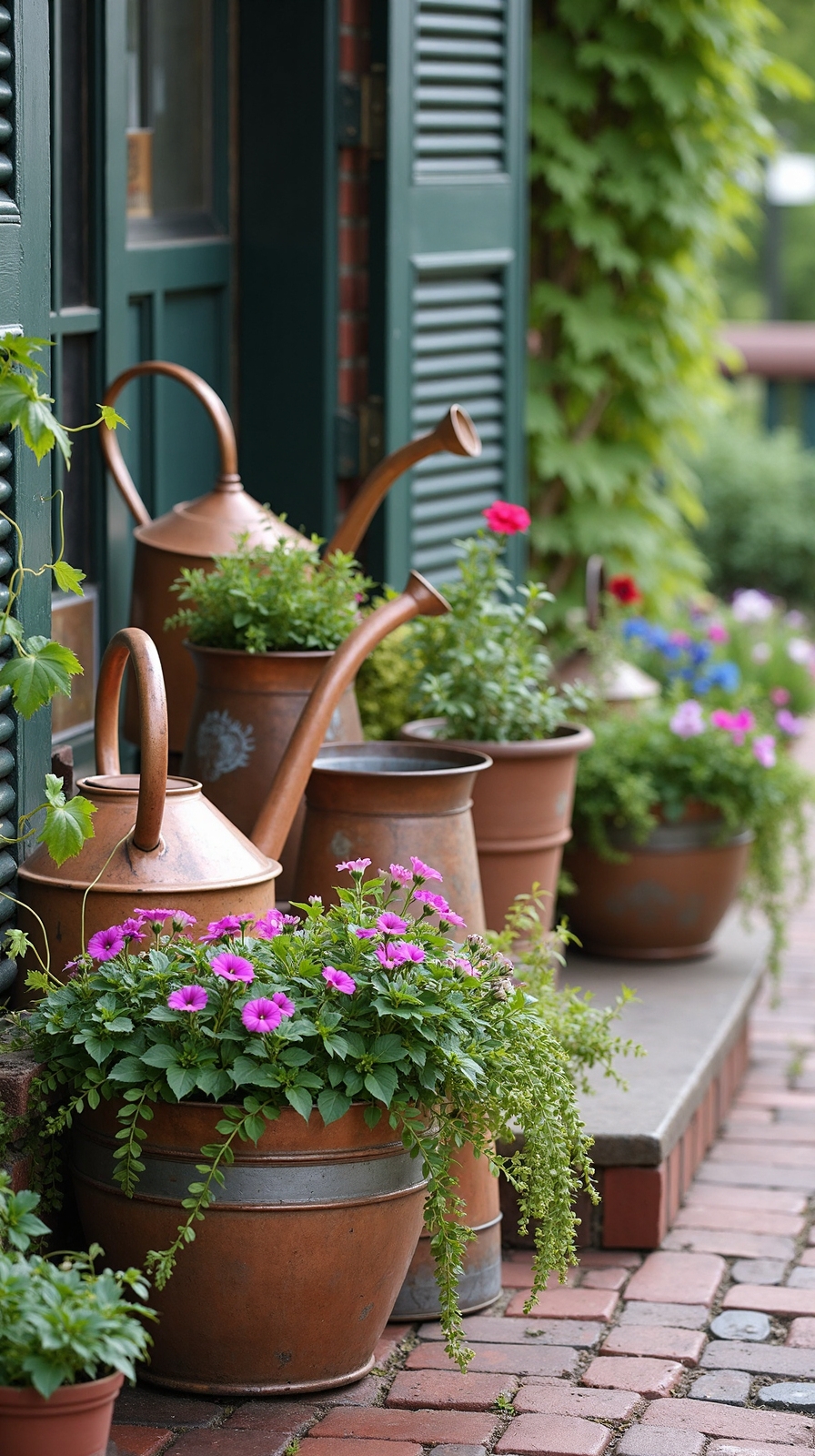 eclectic vintage repurposed garden