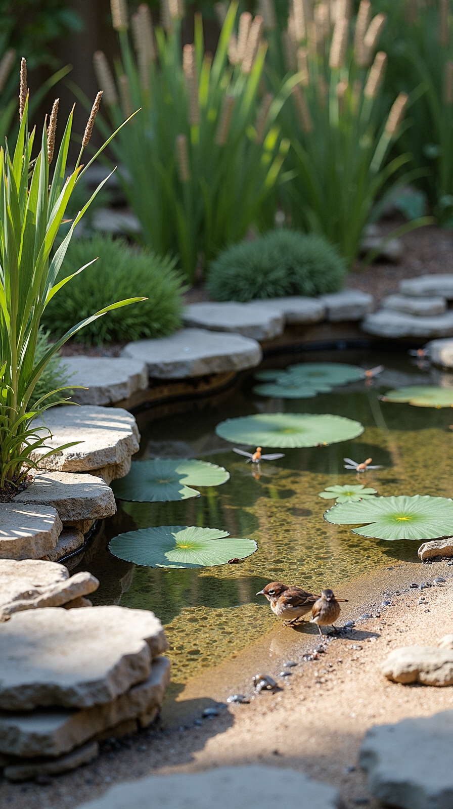 eco friendly shallow pond wildlife sanctuary
