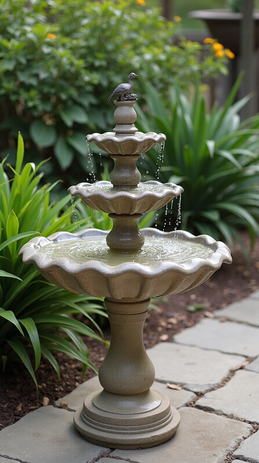 eco friendly solar powered ceramic fountain