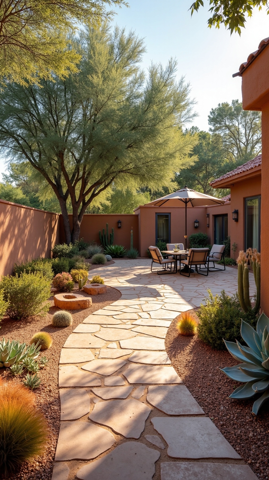 eco friendly water wise desert patio design