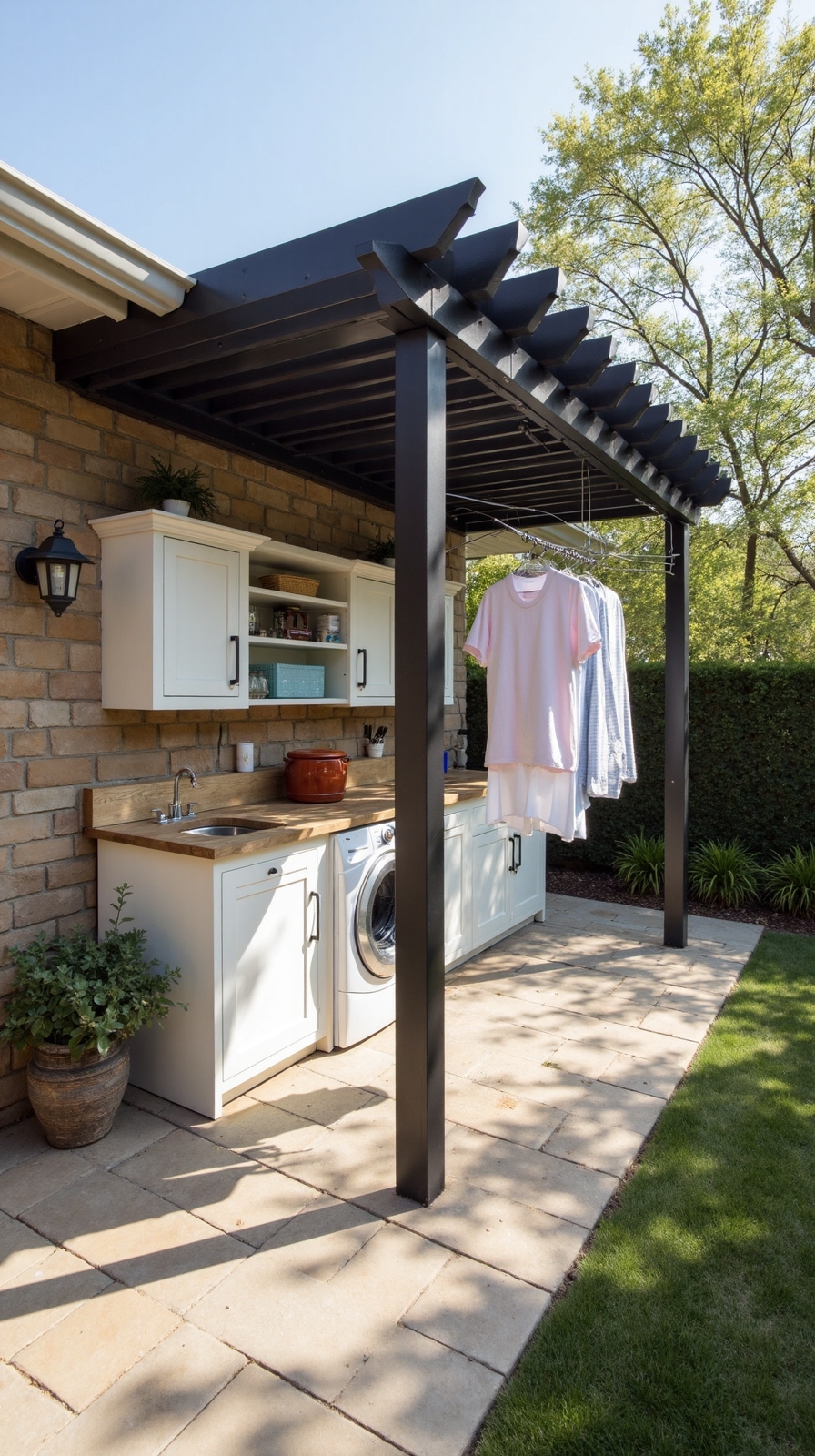eco friendly weather protected outdoor laundry station