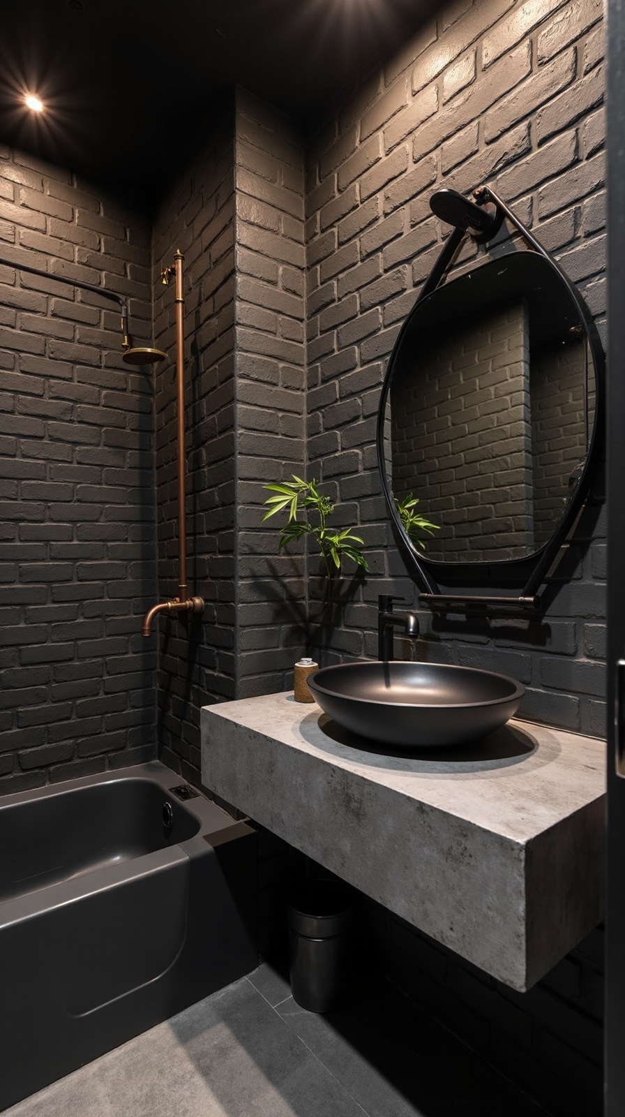 edgy industrial bathroom transformation