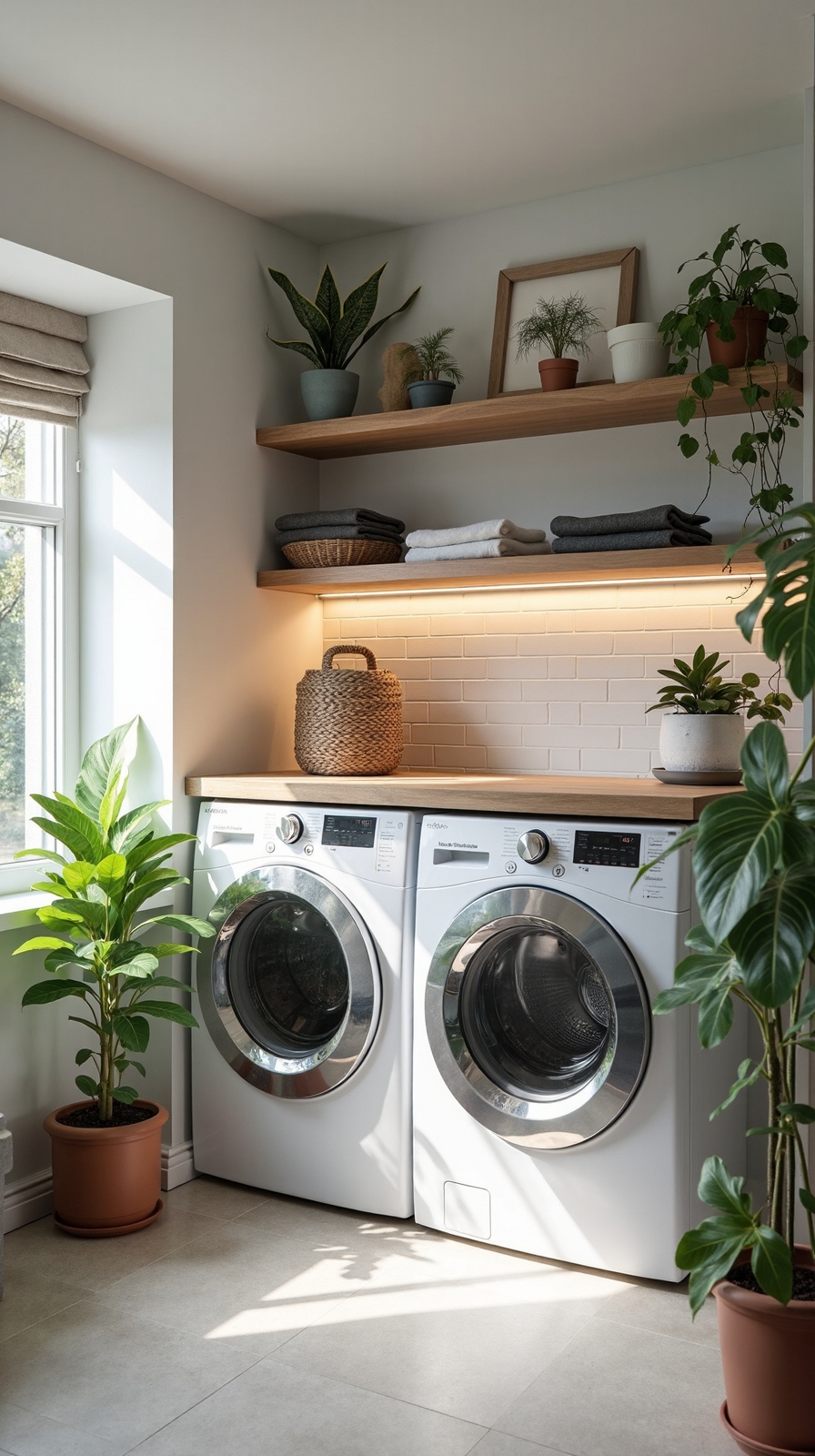 efficient corner laundry zone configuration