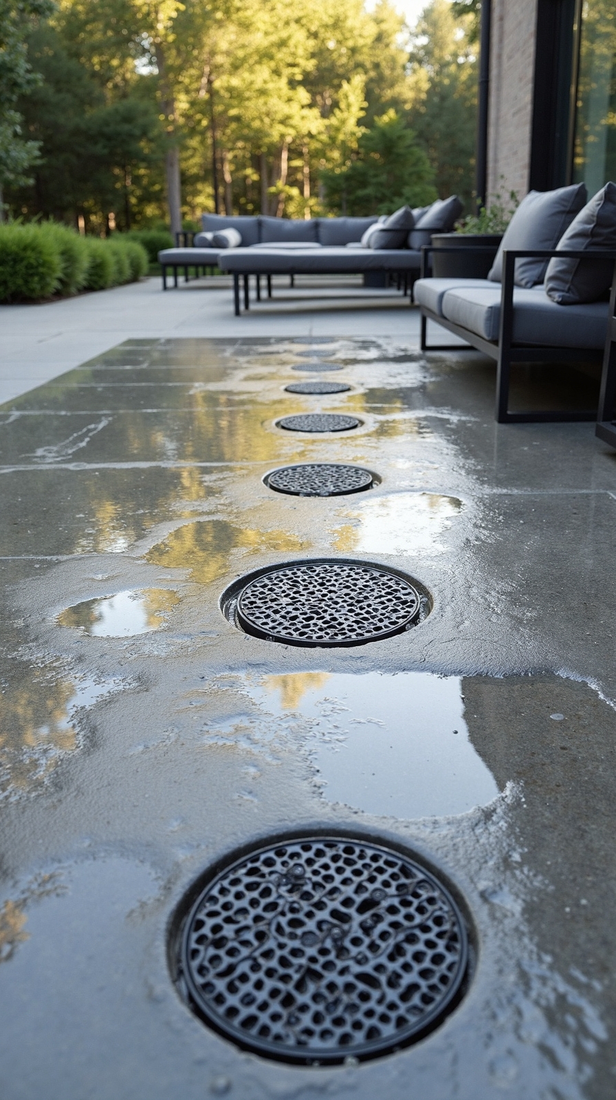 efficient drainage for outdoor living spaces