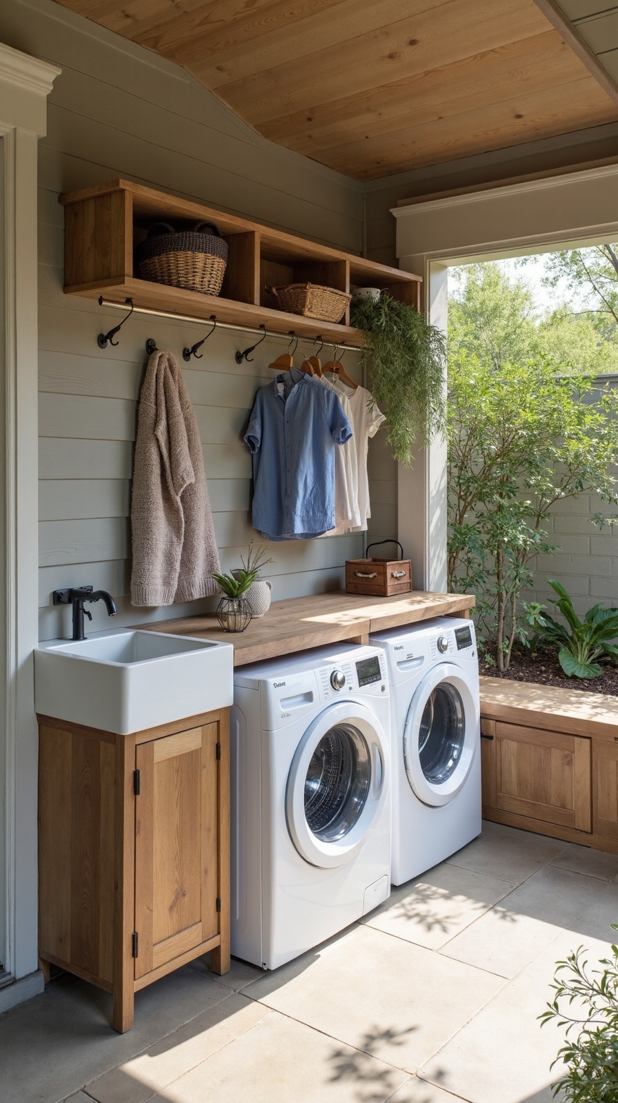 efficient multi purpose mudroom laundry combination