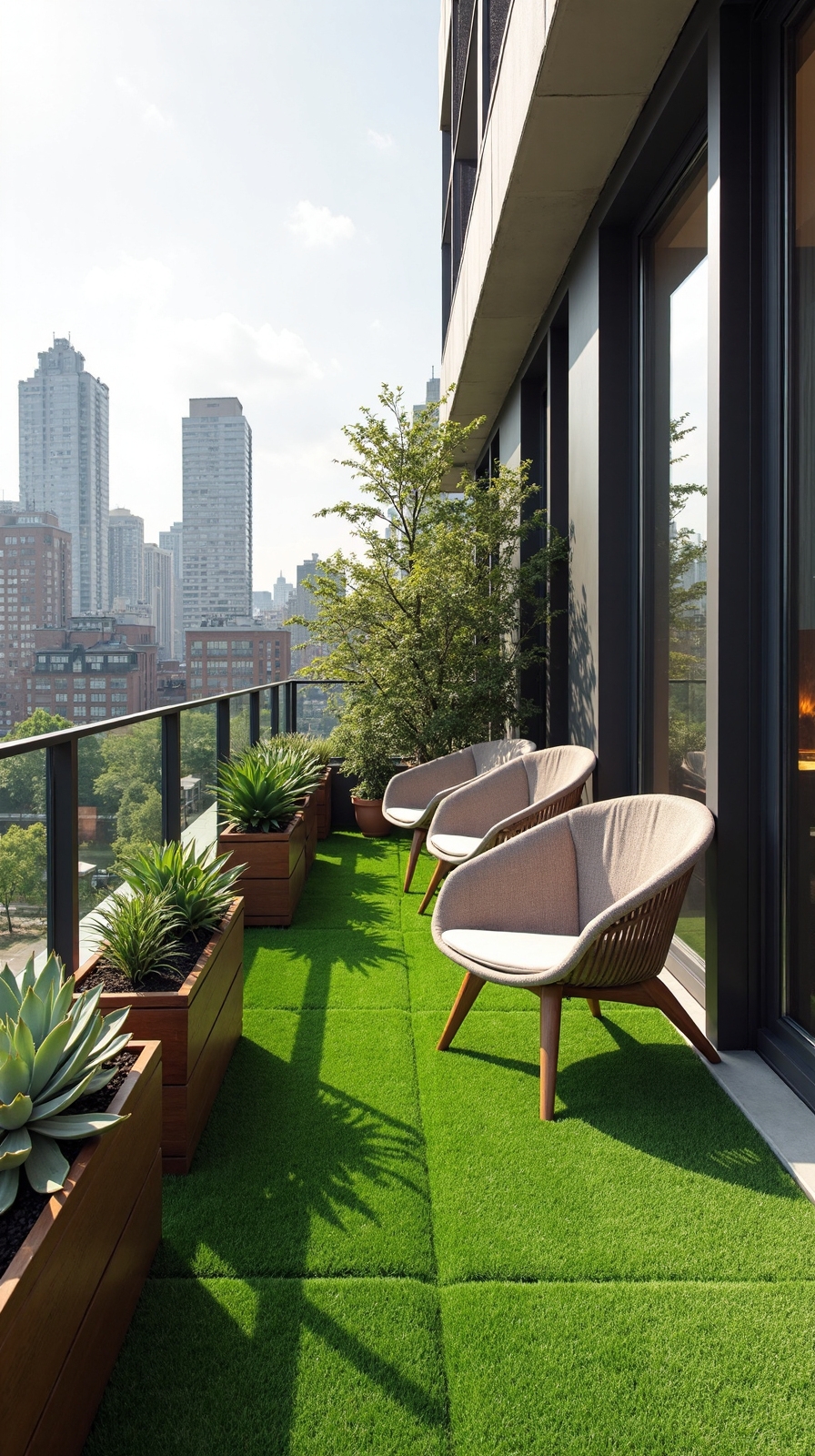 effortless balcony transformation with synthetic grass