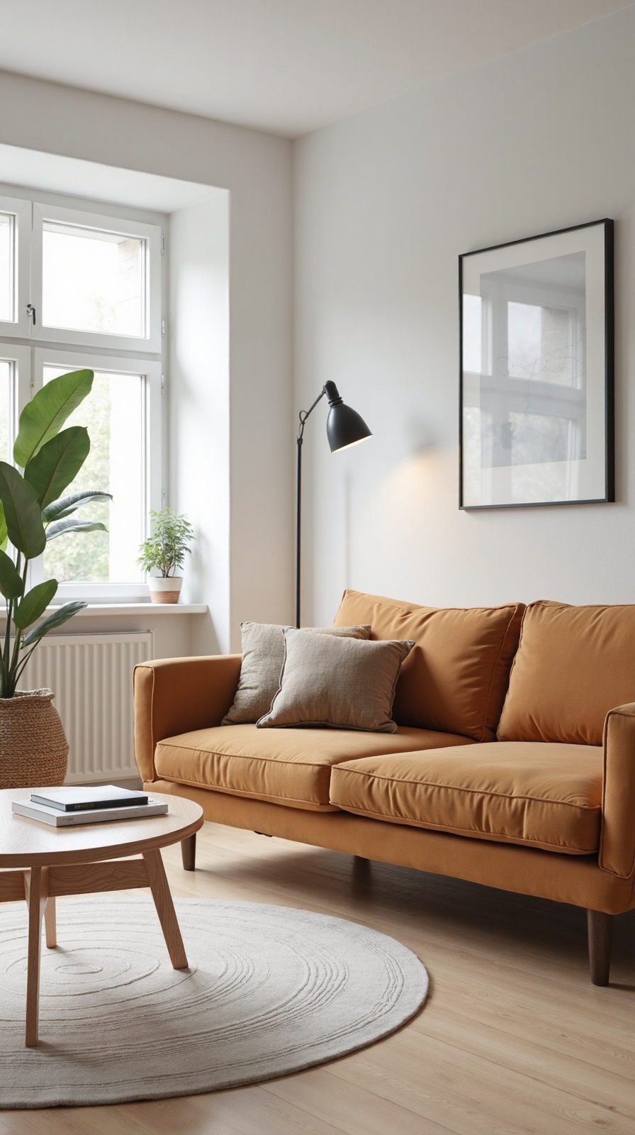 elegant airy scandinavian inspired living room