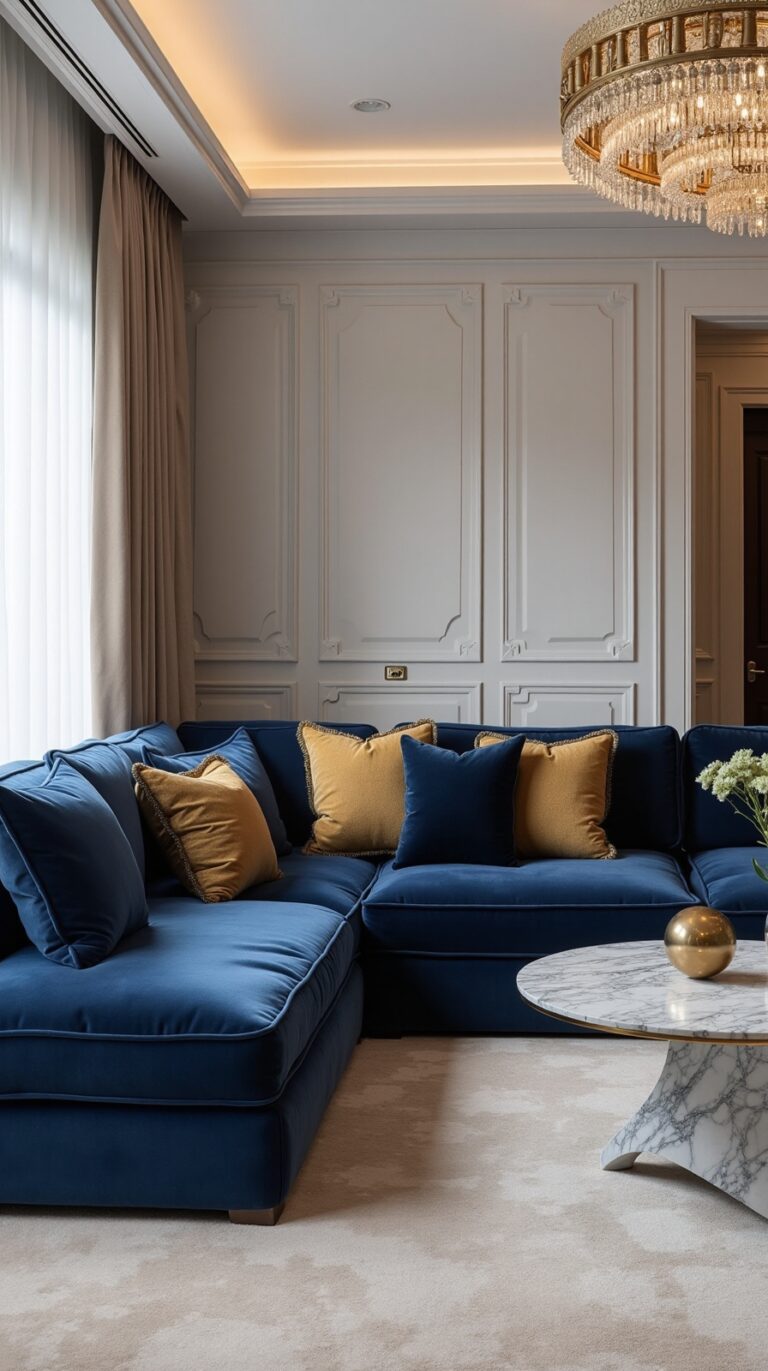 elegant blue velvet comfort