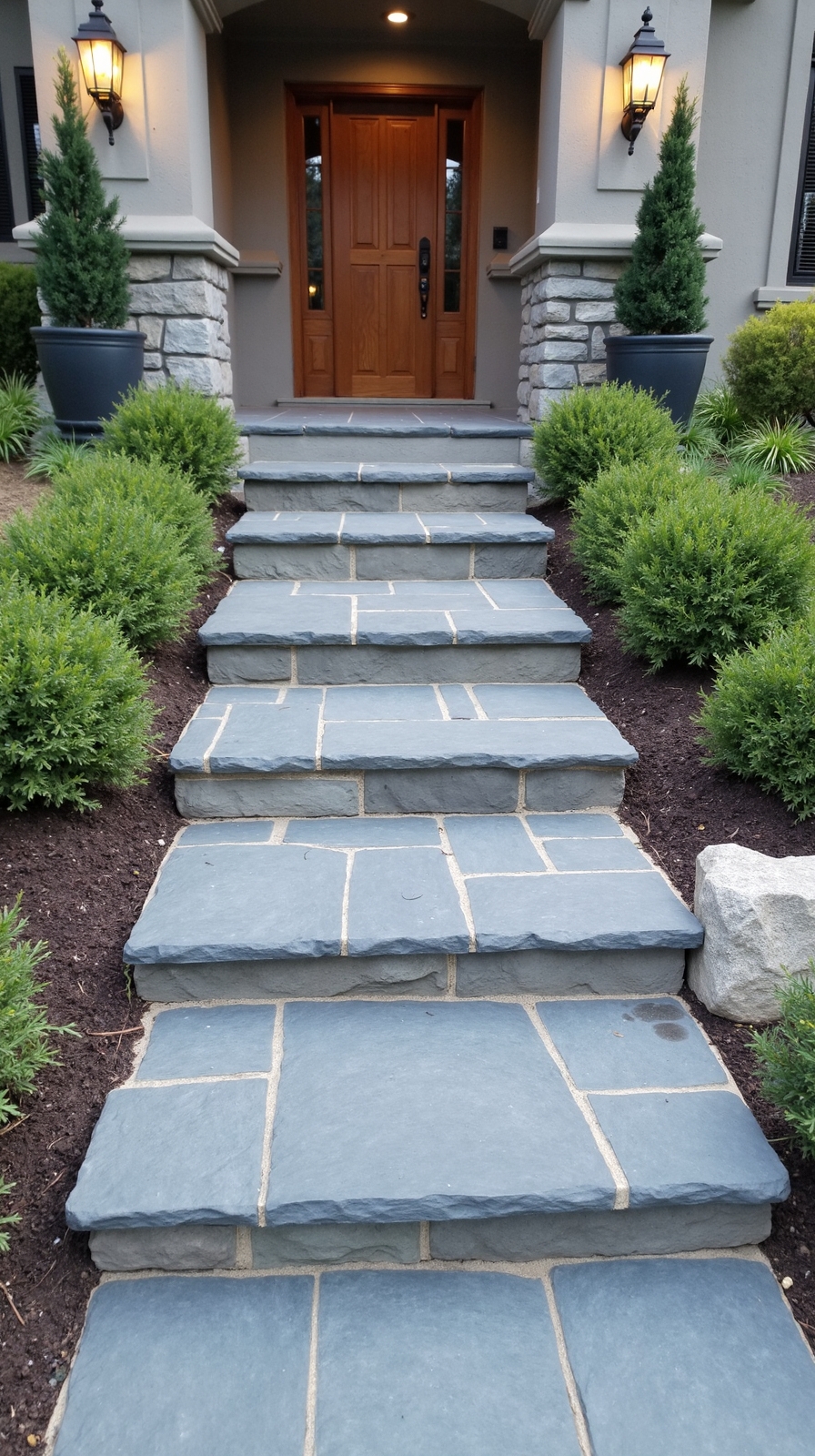 elegant durable bluestone patio entrance