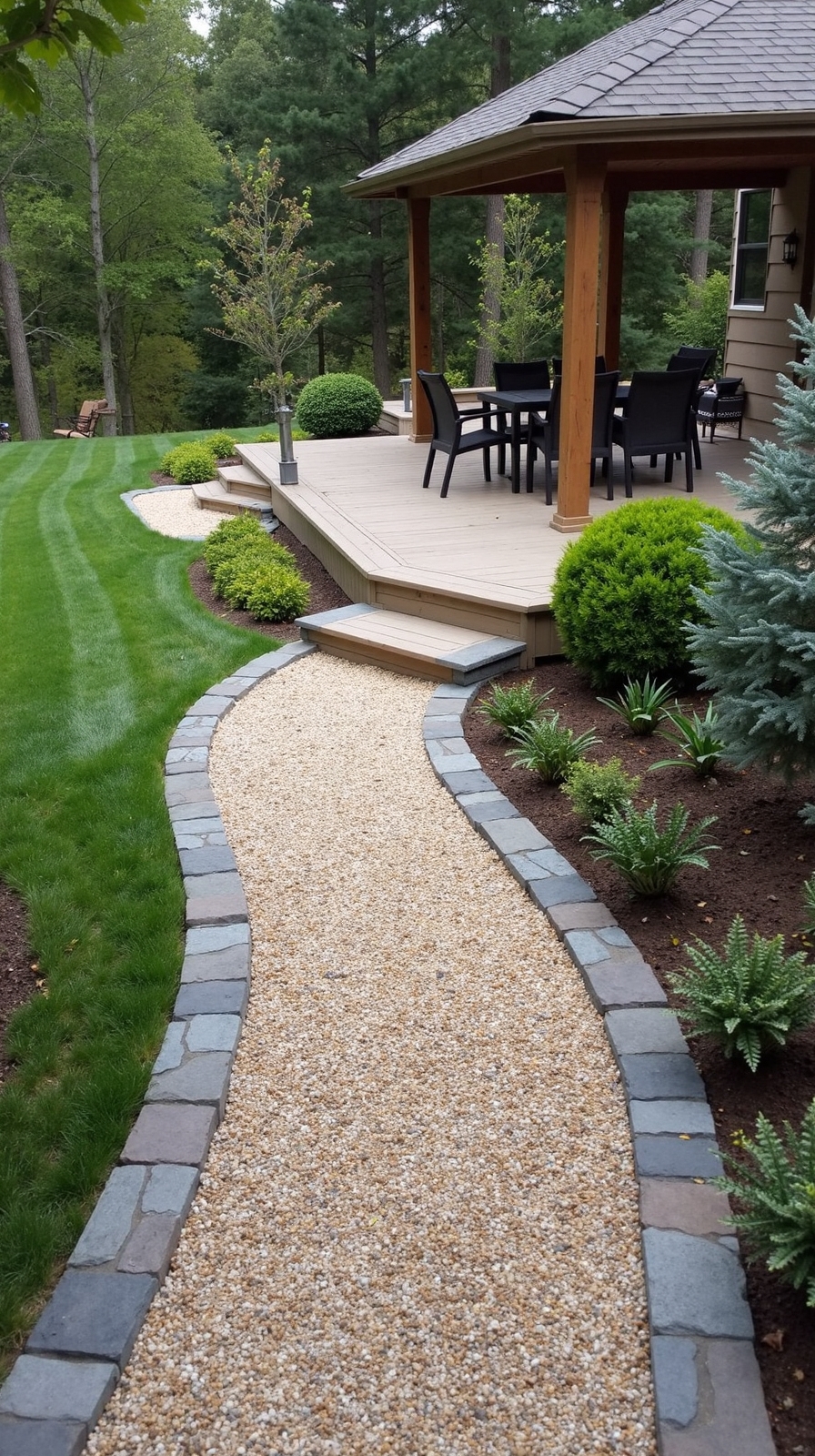 elegant gravel accent pathway design