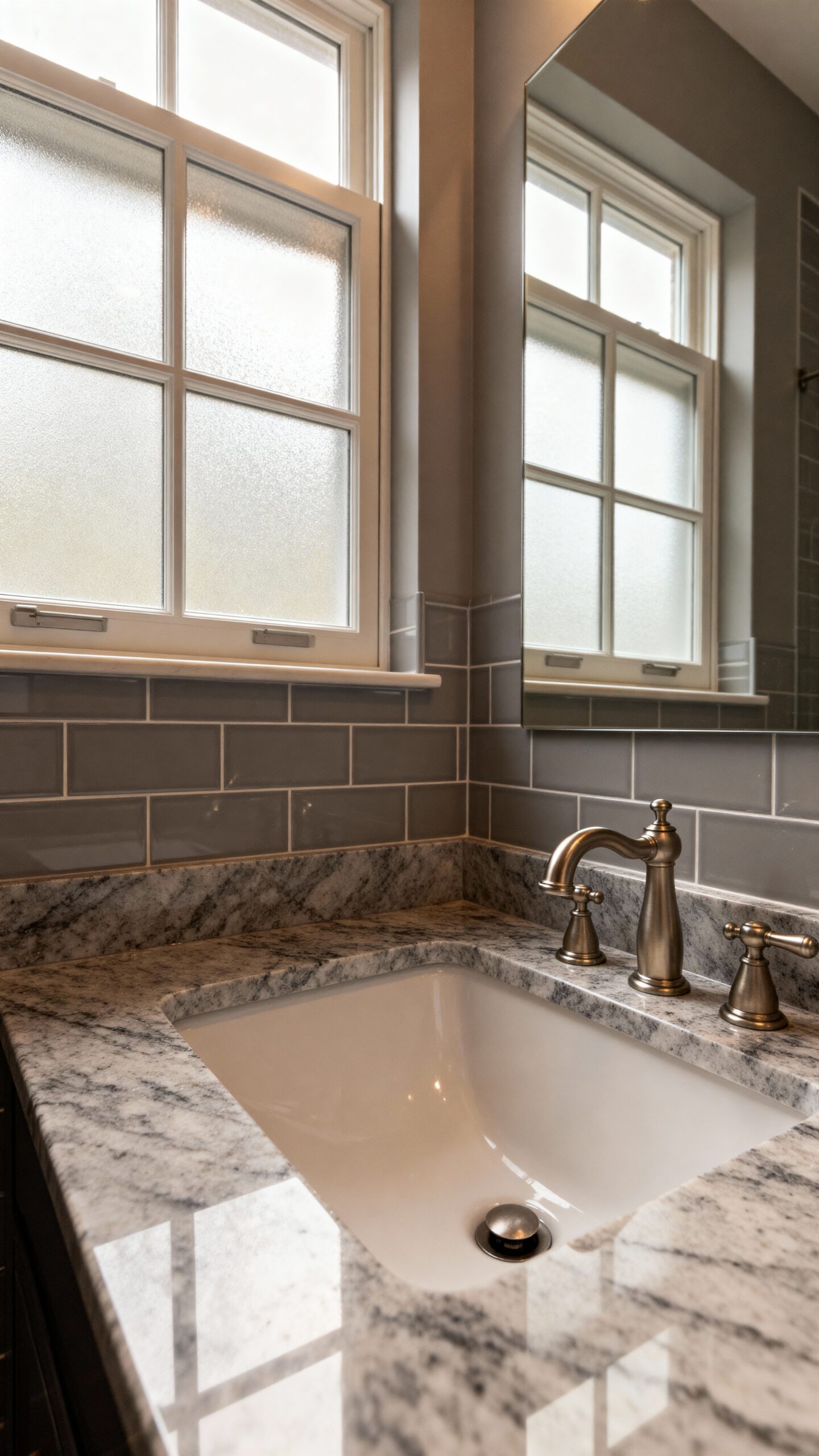 elegant grey timeless bathroom