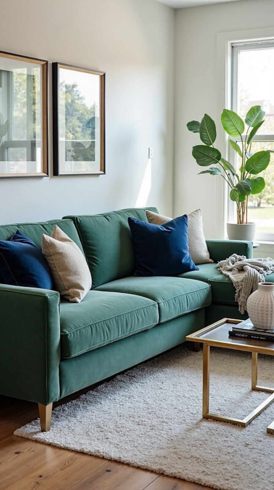 elegant hunter green sectional design