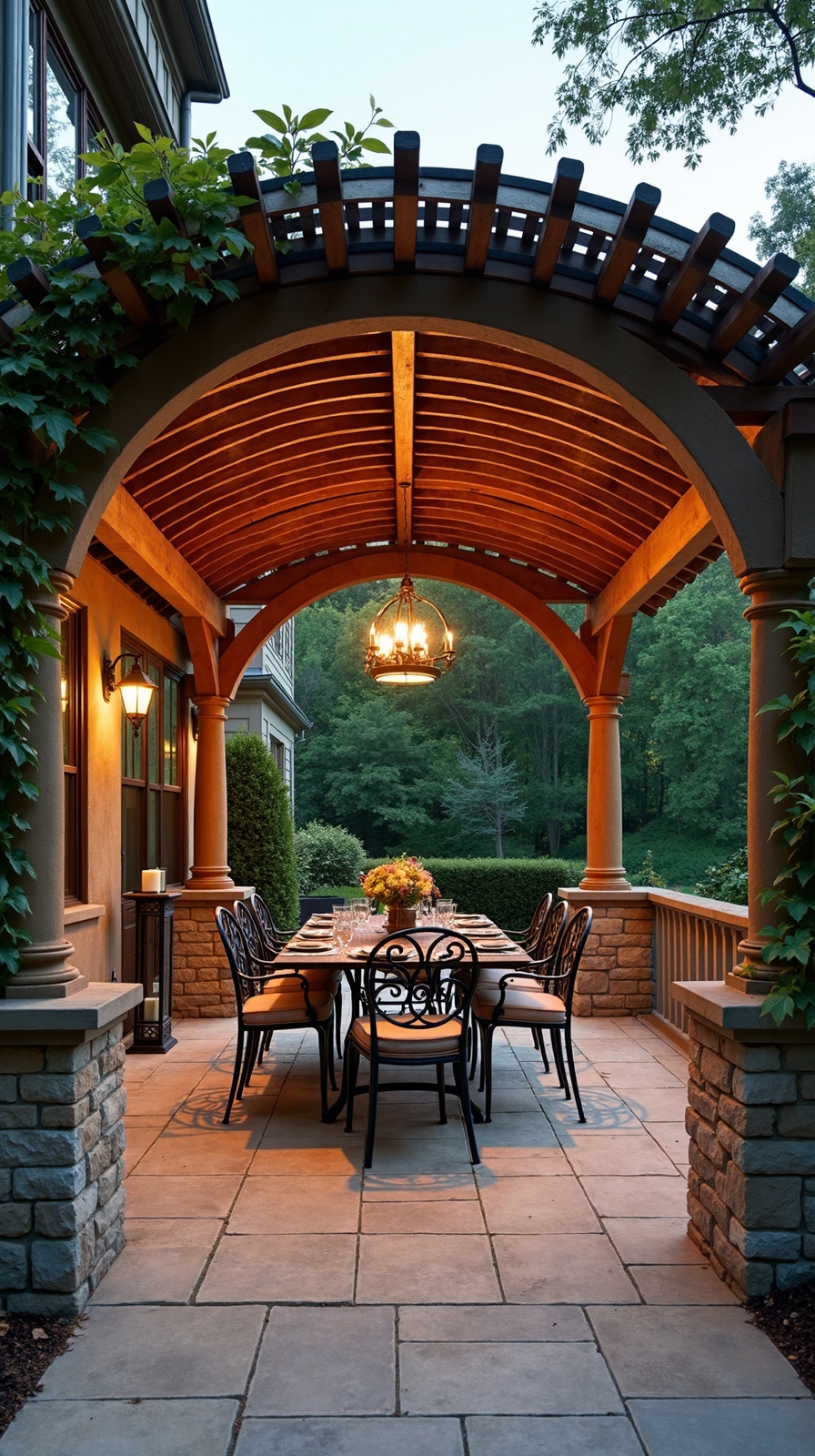 elegant intimate flowing functional outdoor dining