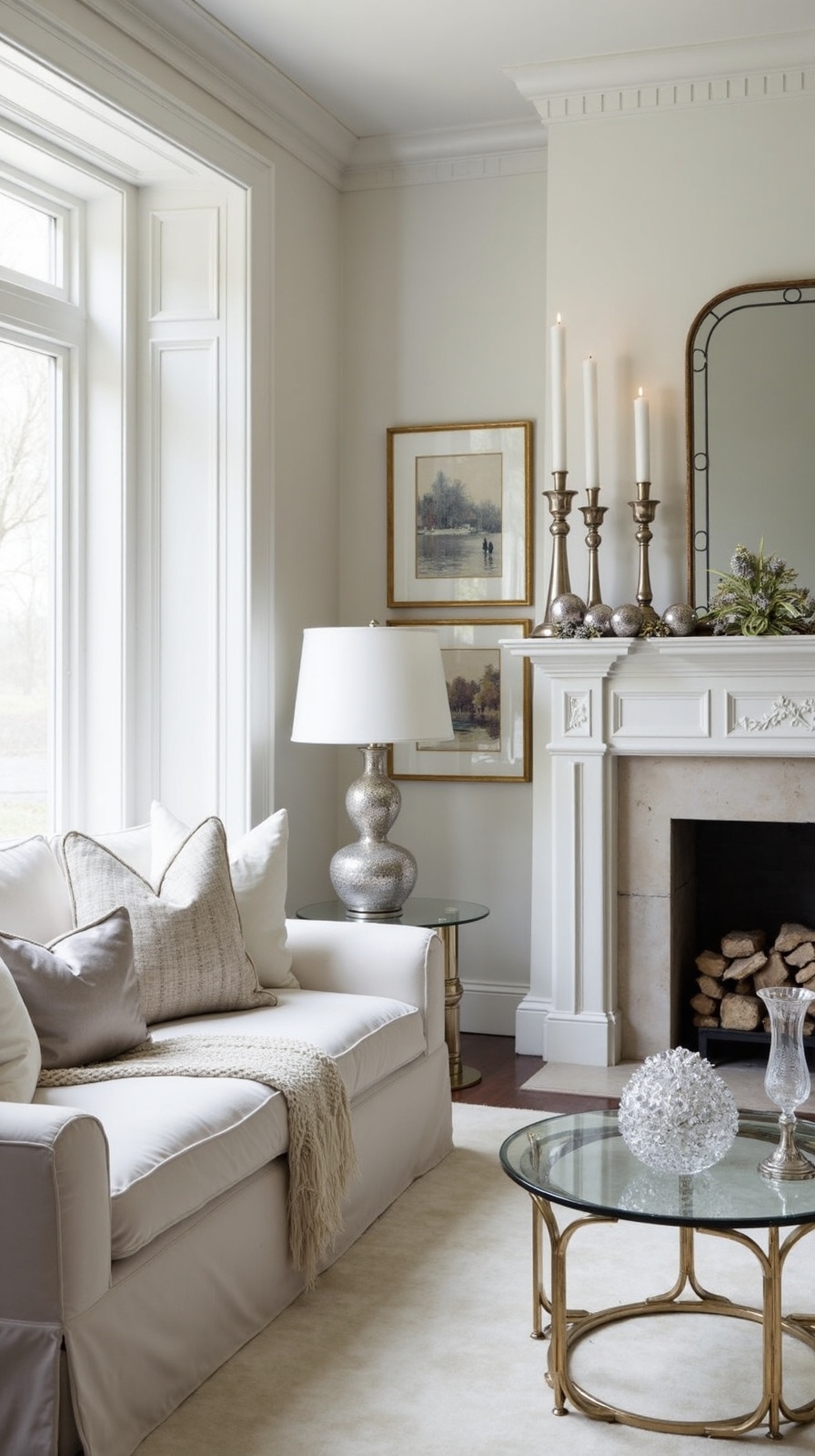 elegant luxurious winter decor with metallics