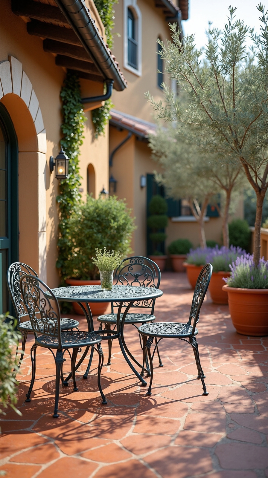 elegant mediterranean outdoor living space