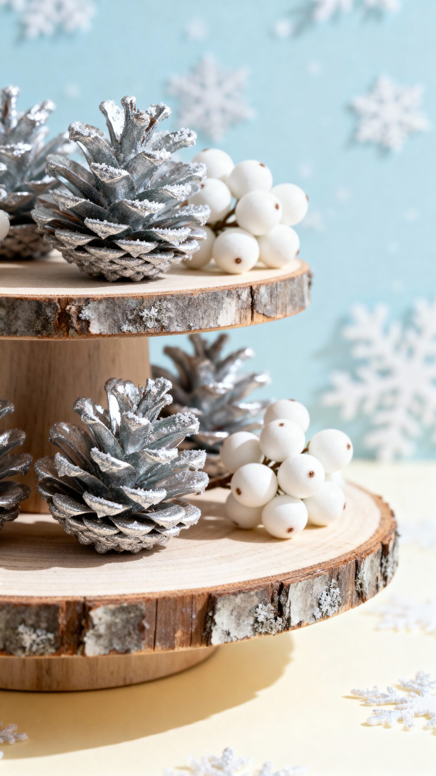 elegant minimal frosted winter display