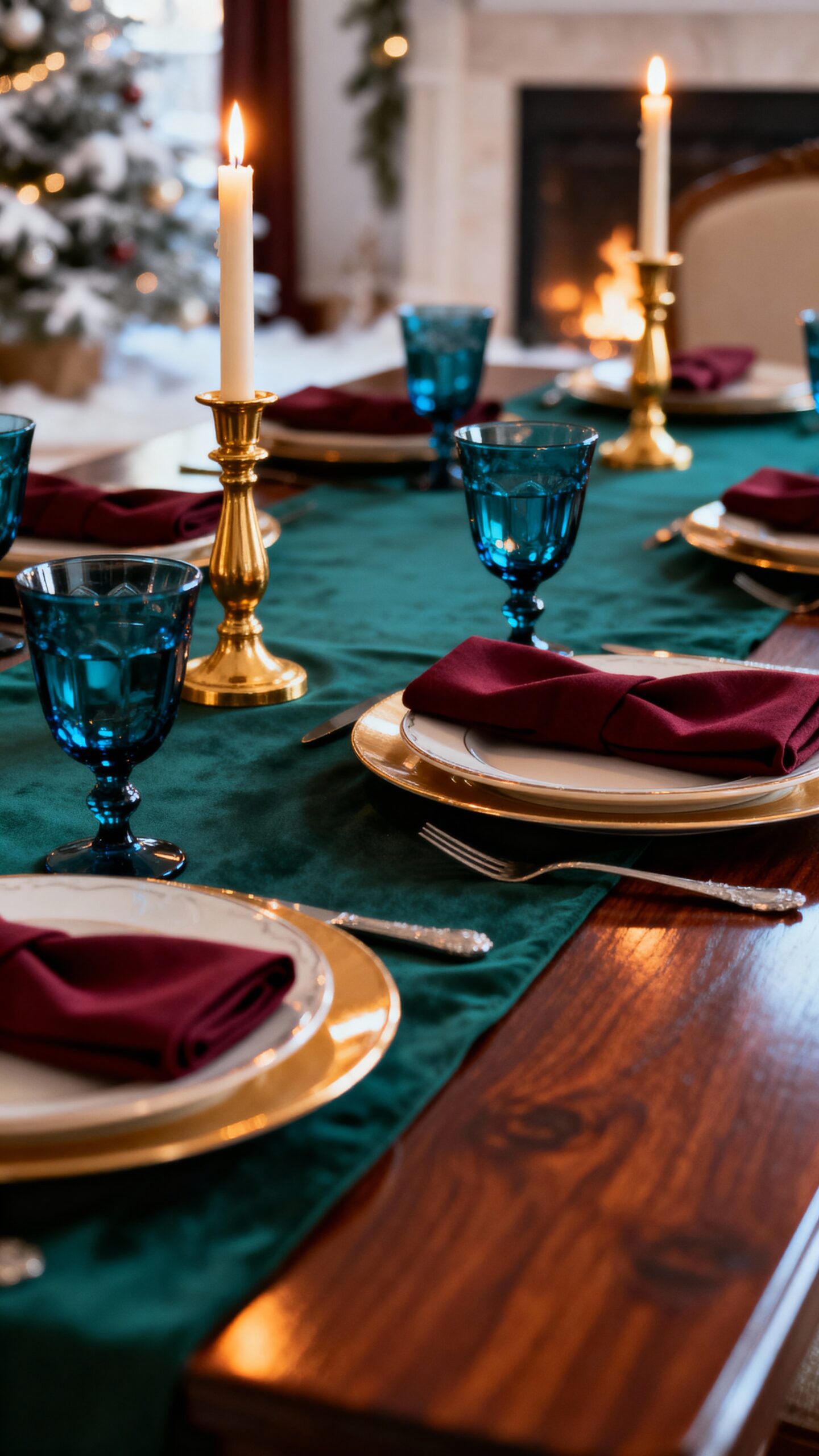 elegant moody luxurious winter table decor