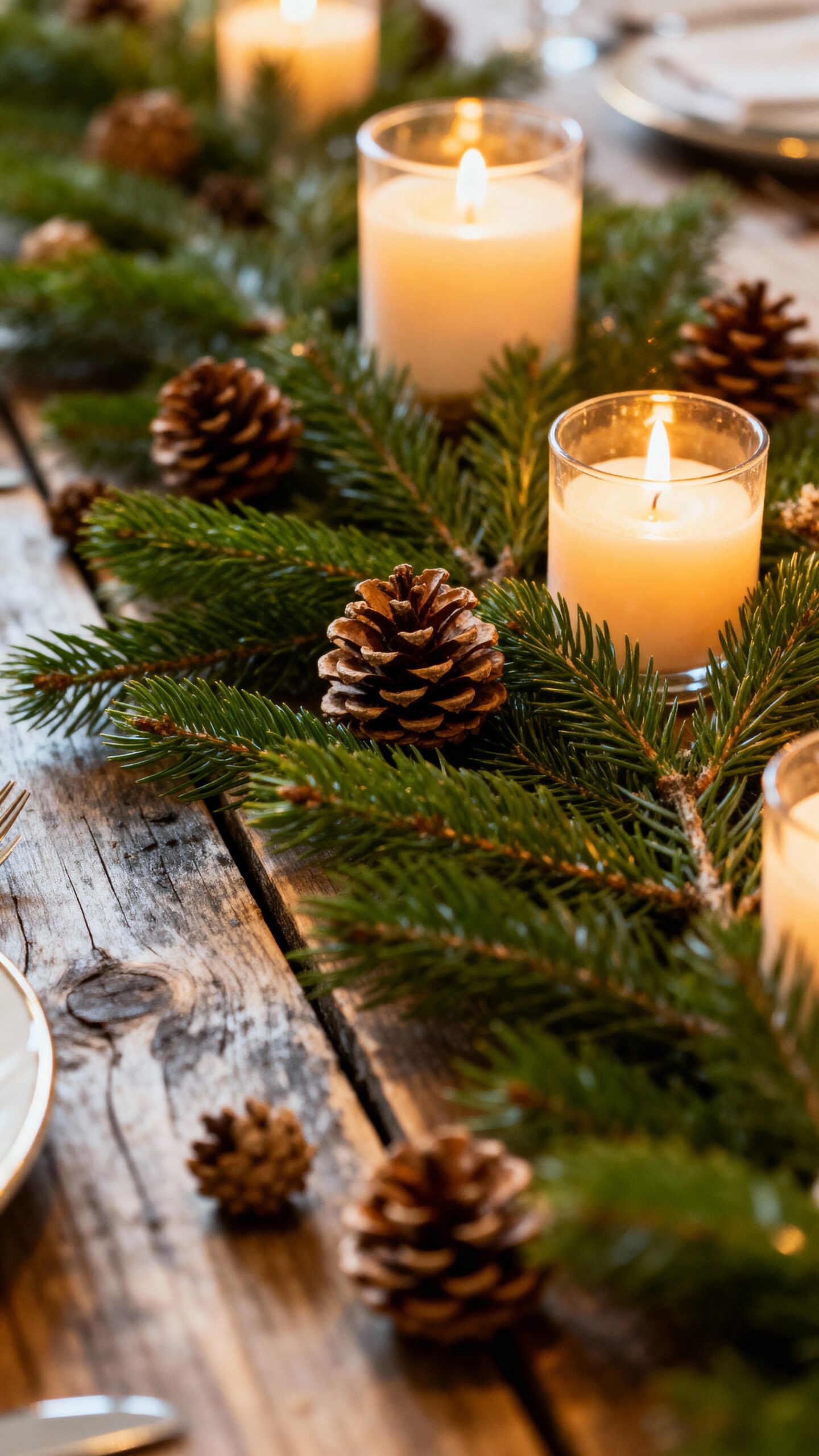 elegant natural evergreen winter centerpieces