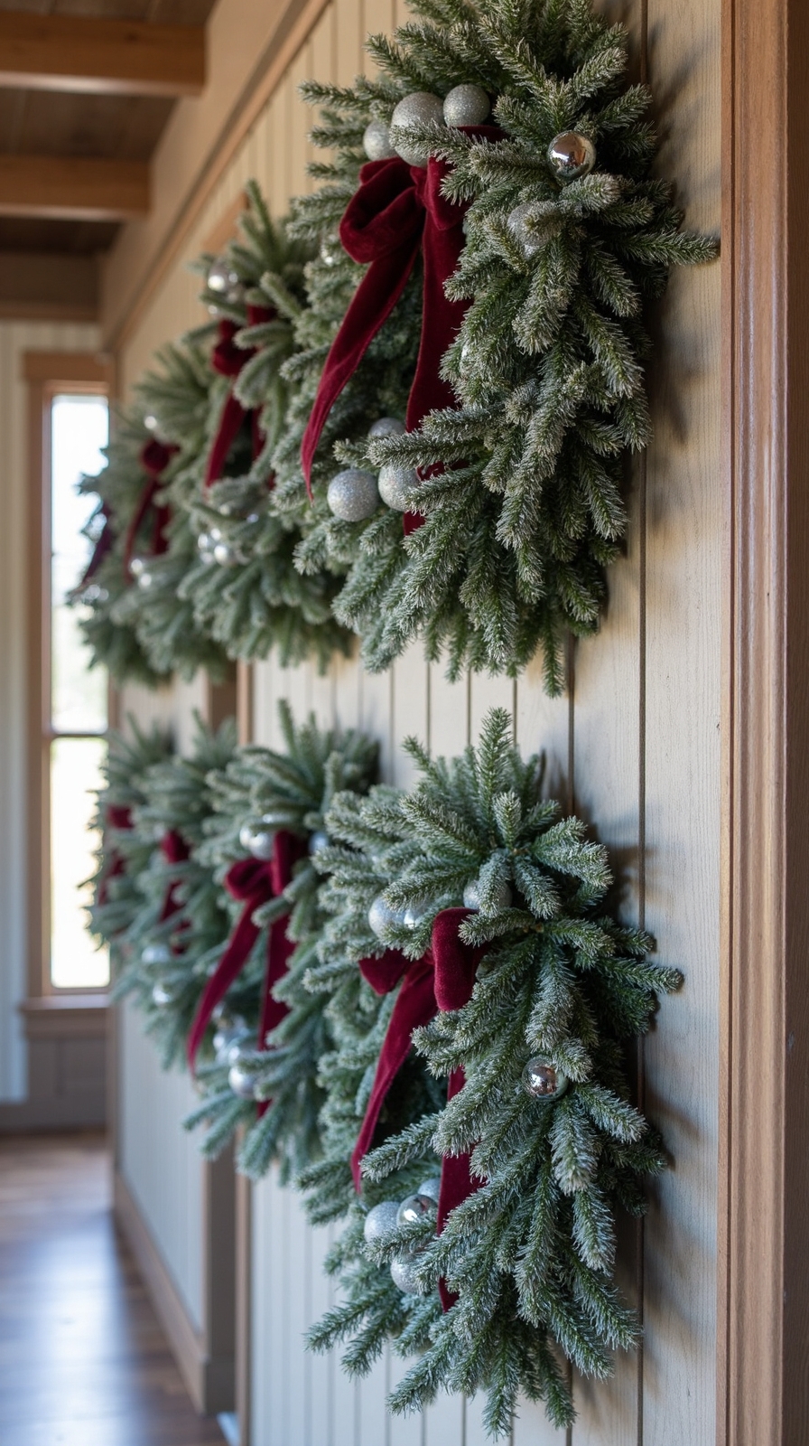 elegant natural winter wreath display