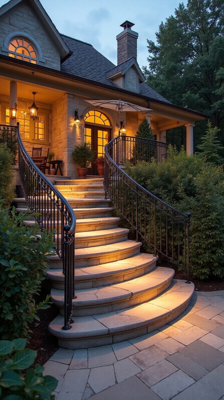 elegant outdoor entryway patio steps