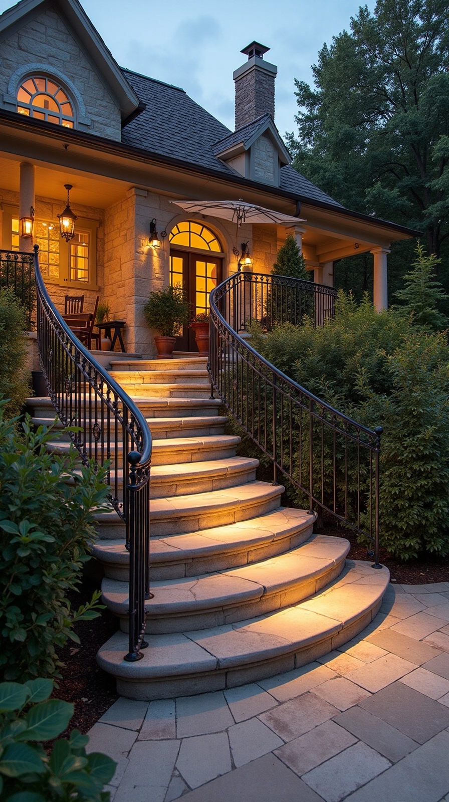 elegant outdoor entryway patio steps