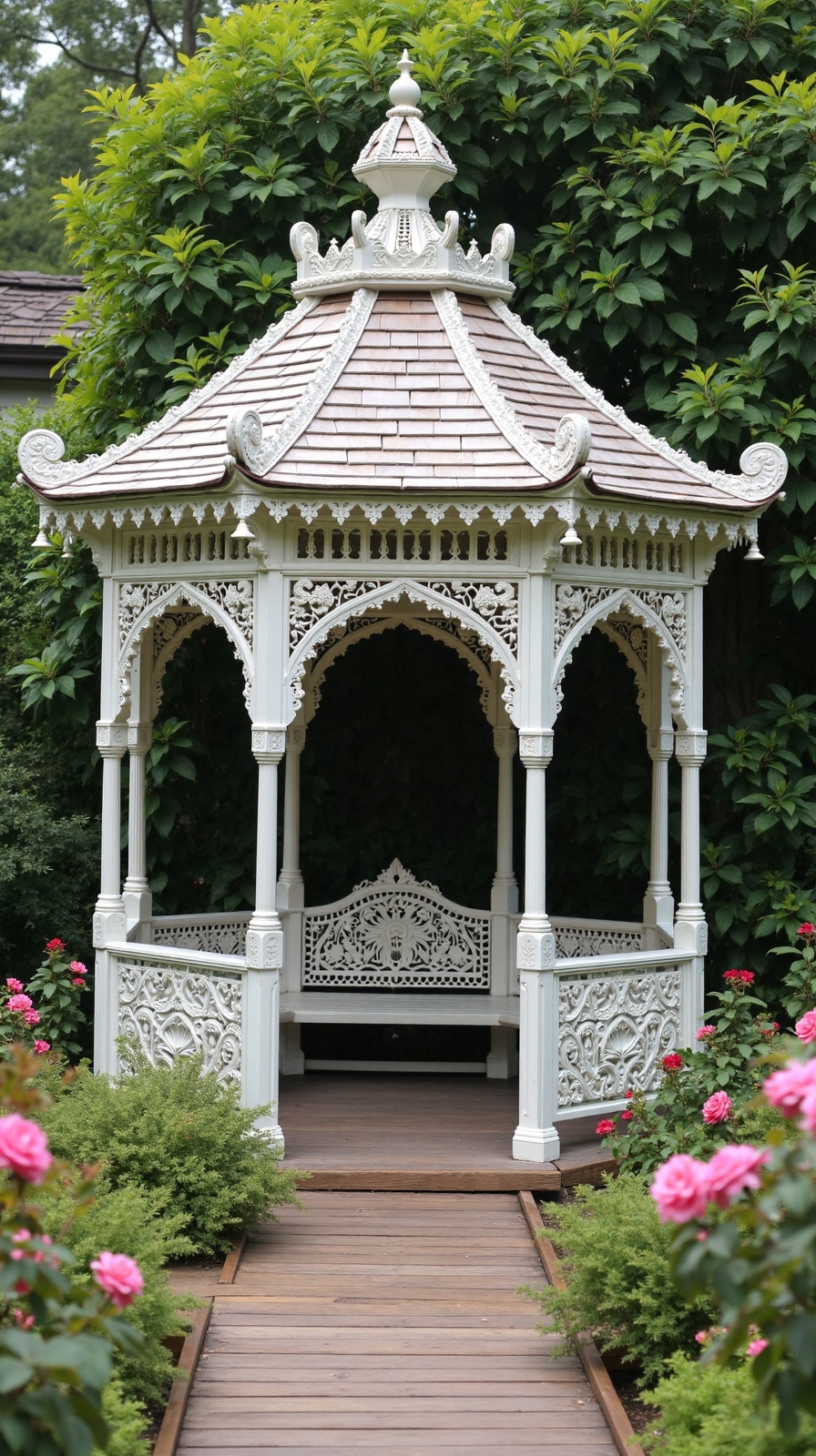 elegant outdoor sanctuary with wraparound seating