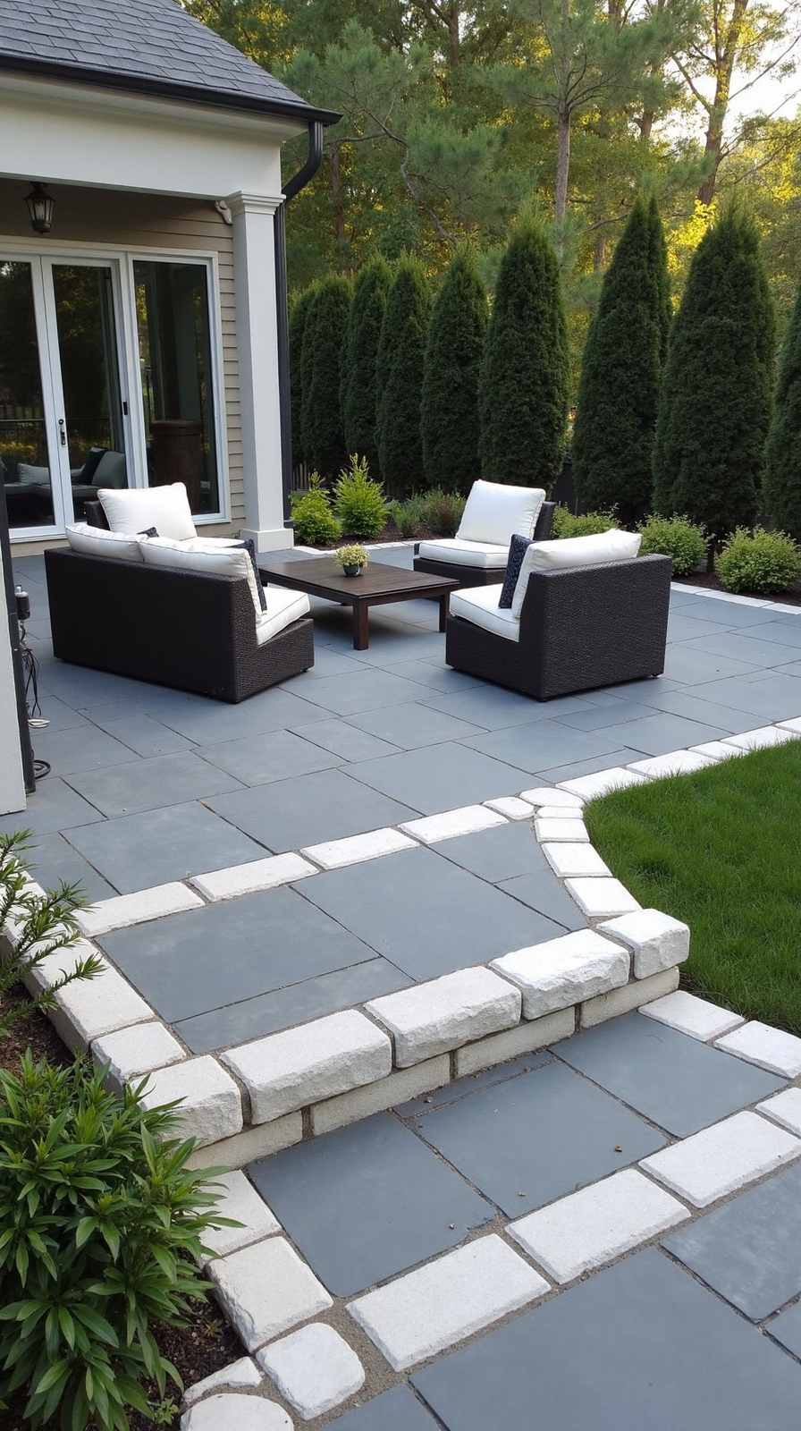 elegant slate patio with stone accents