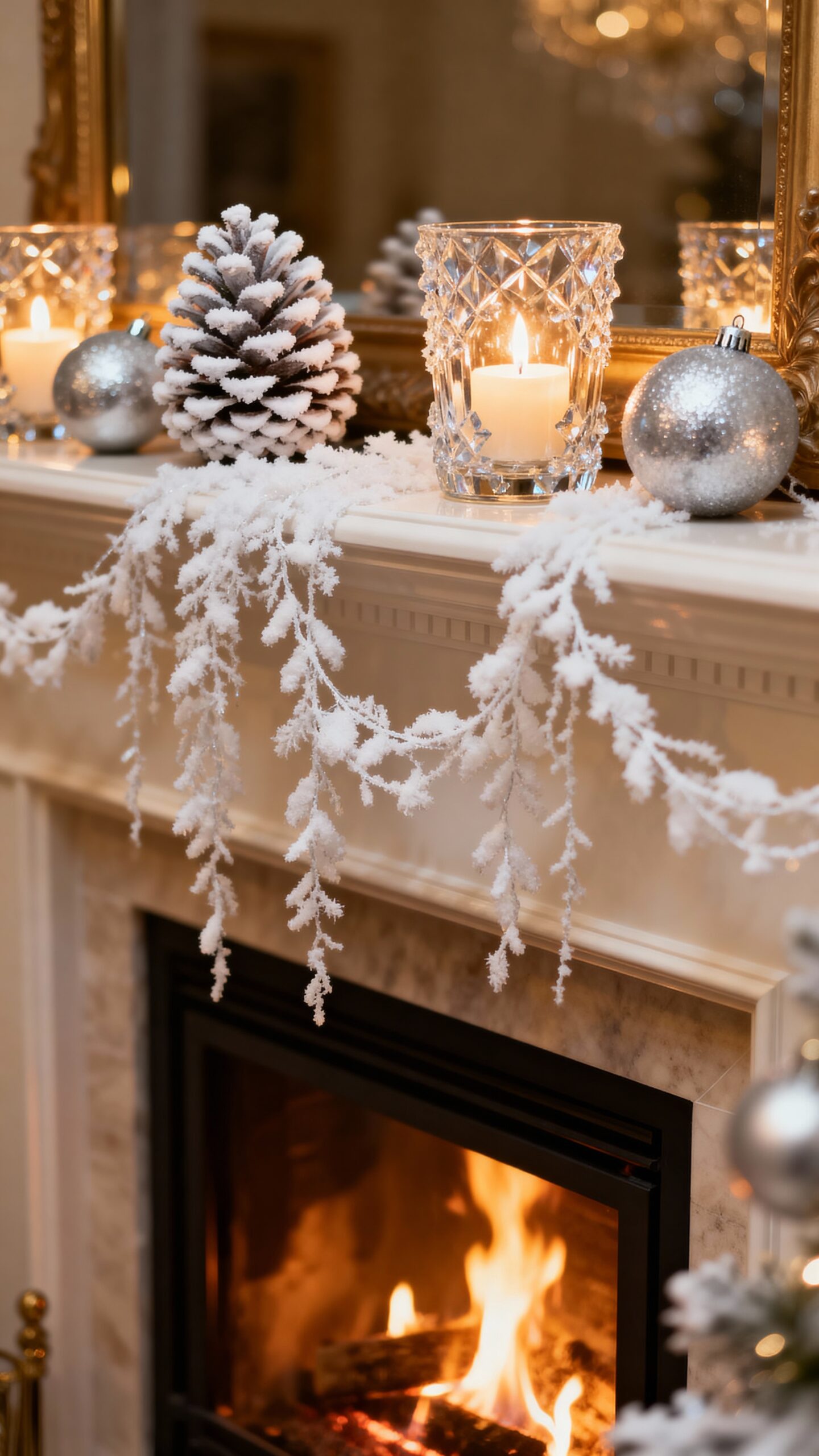 elegant winter mantle decor tranquil serenity