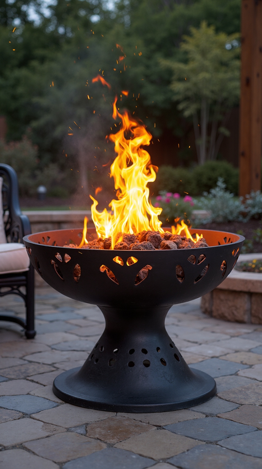 elevated decorative functional fire pit