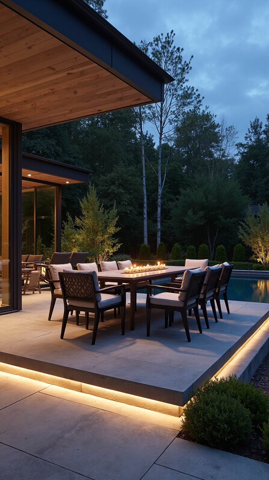 elevated dining with natural slate