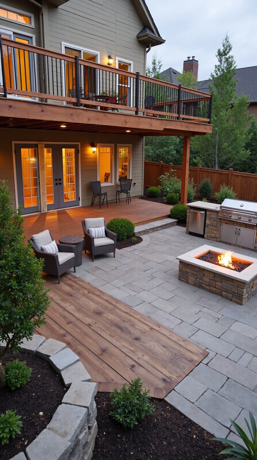 elevated entertaining ground level cooking