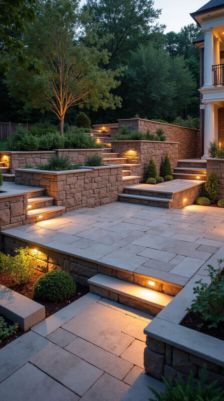 elevated tiered defined outdoor zones