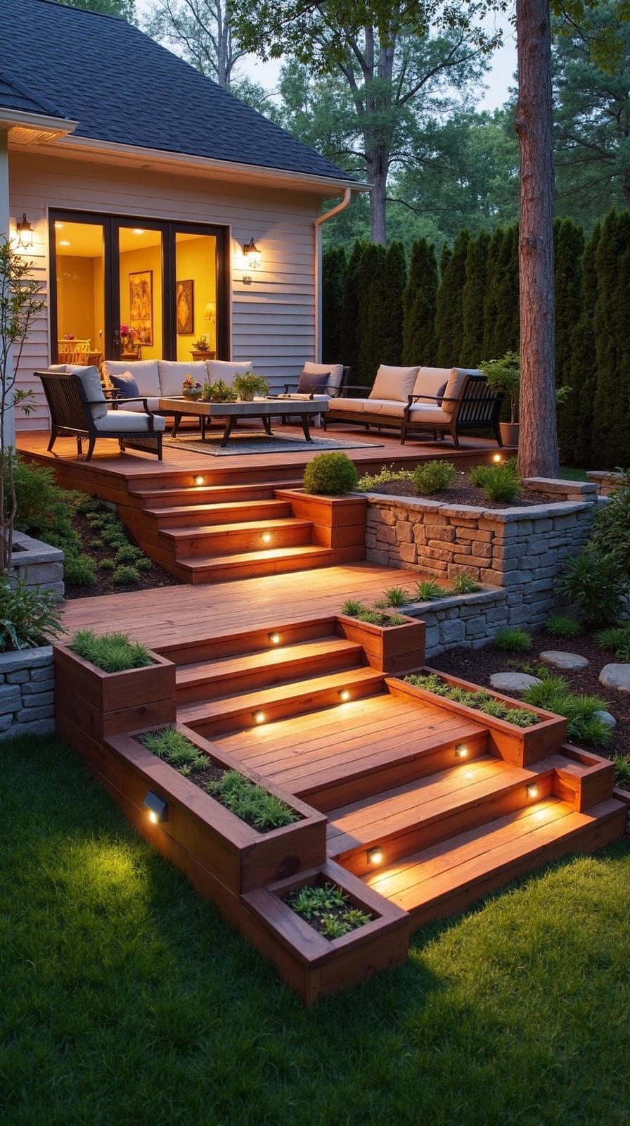 elevated tiered multi level decking solutions