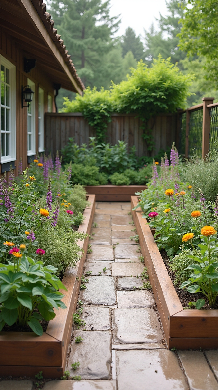 elevated tiered perimeter garden beds