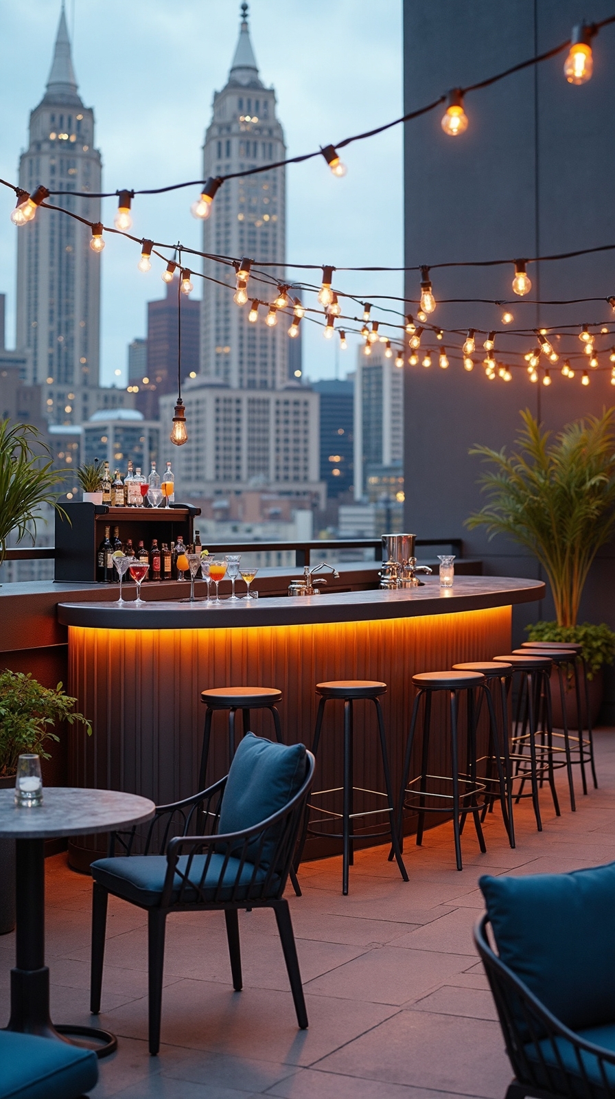 elevated urban oasis with skyline views