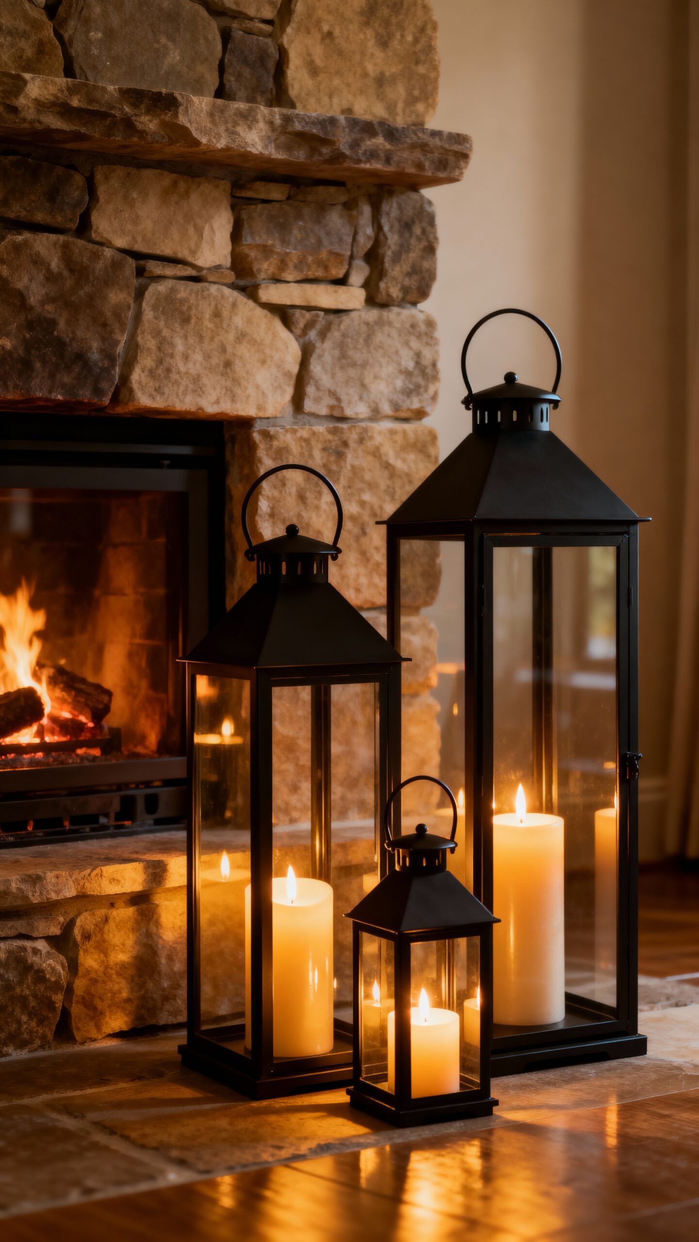 elevated versatile flickering dramatic fireplace displays