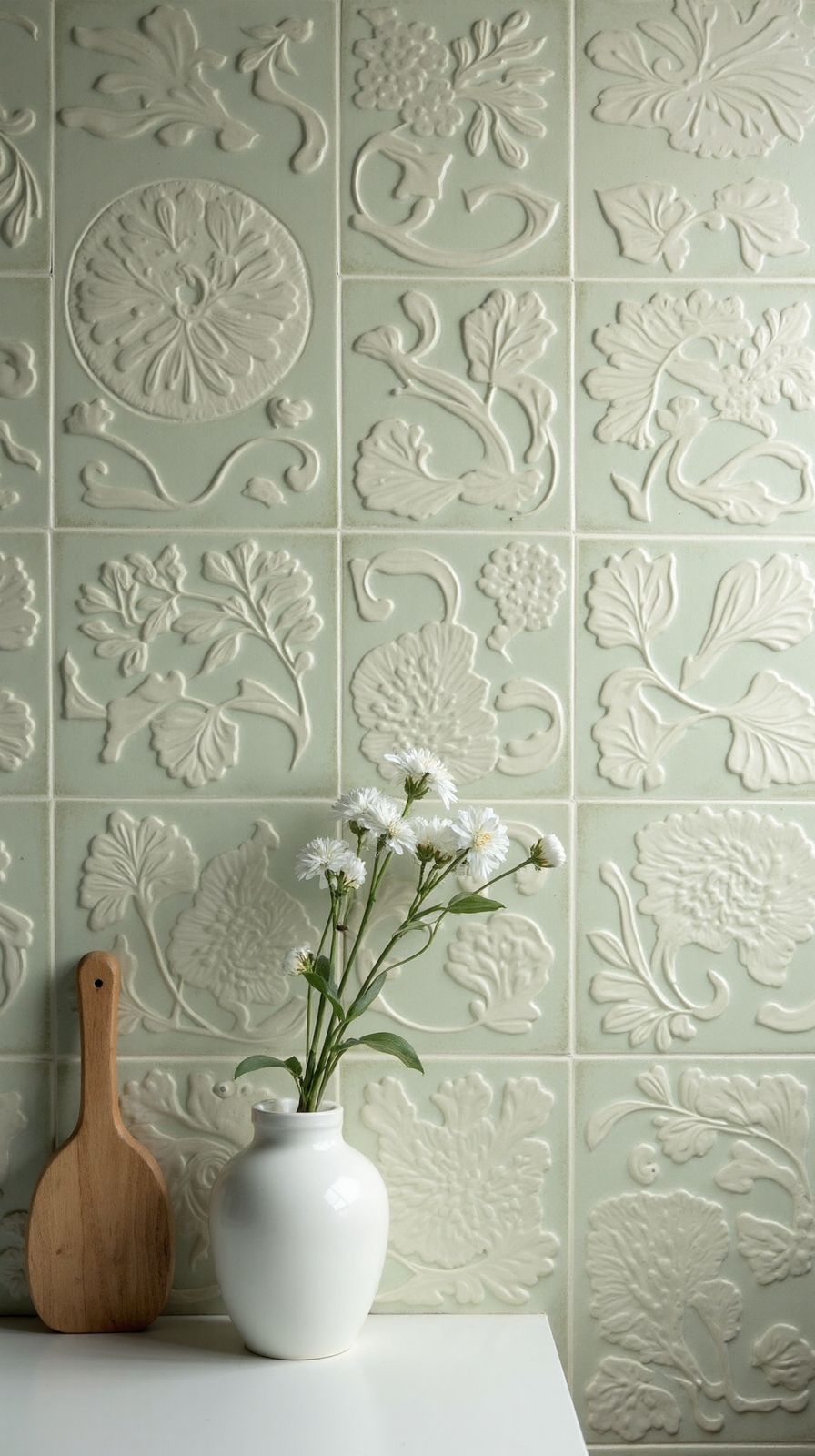 embossed floral vintage charm