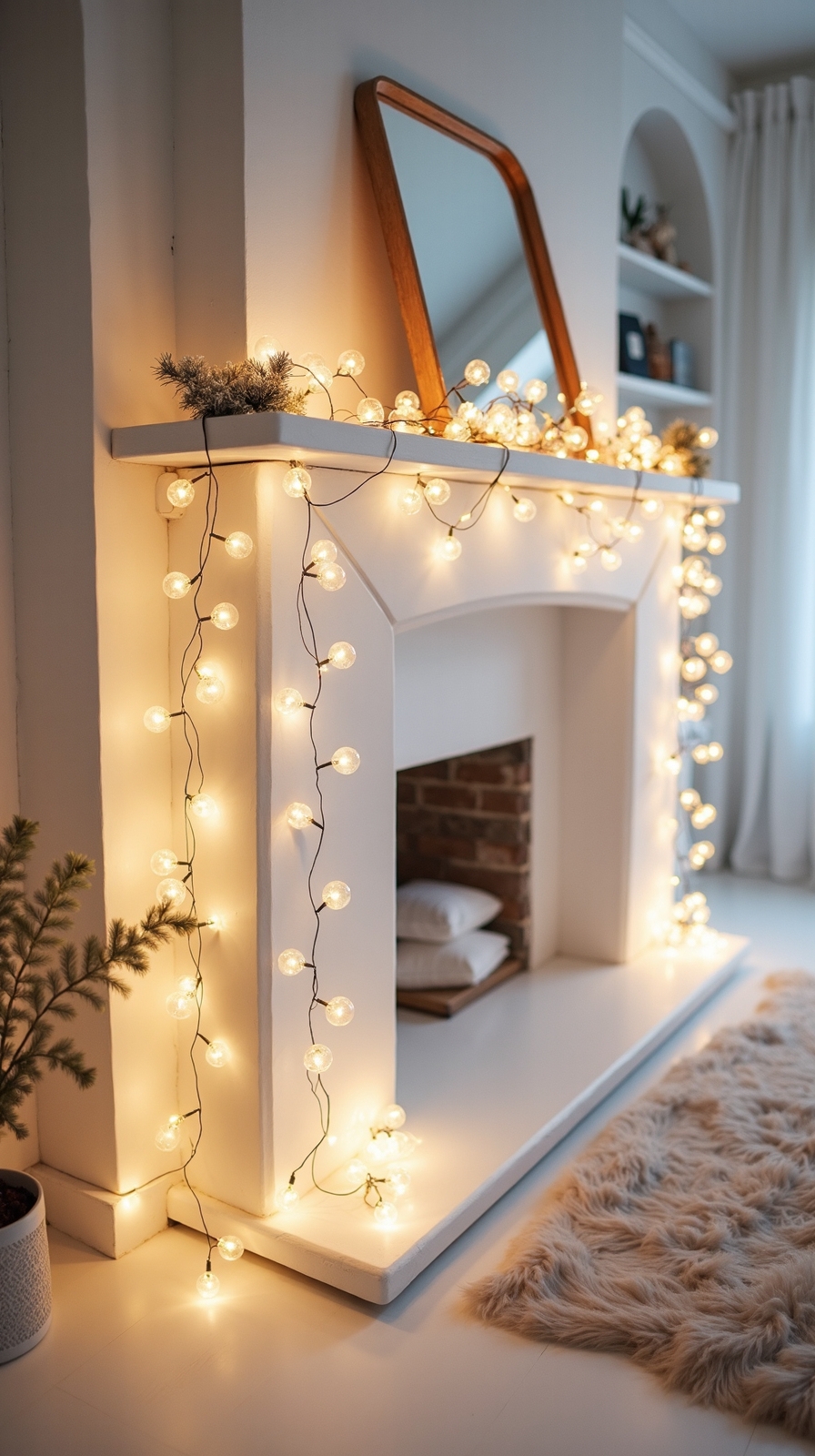 enchanted winter wonderland with white lights