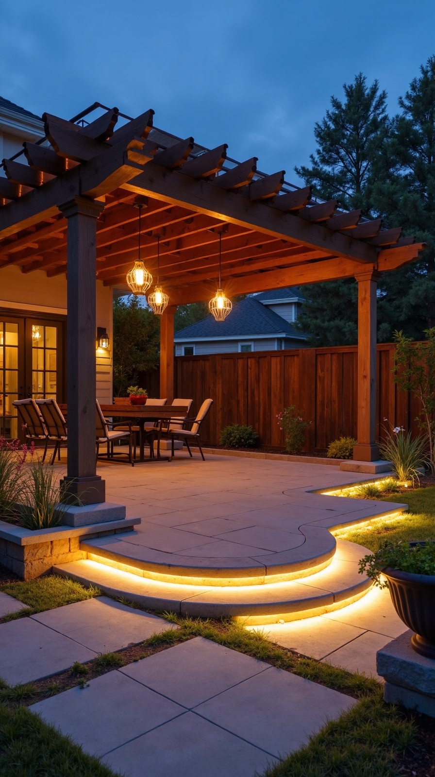 enchanting evening patio lighting design