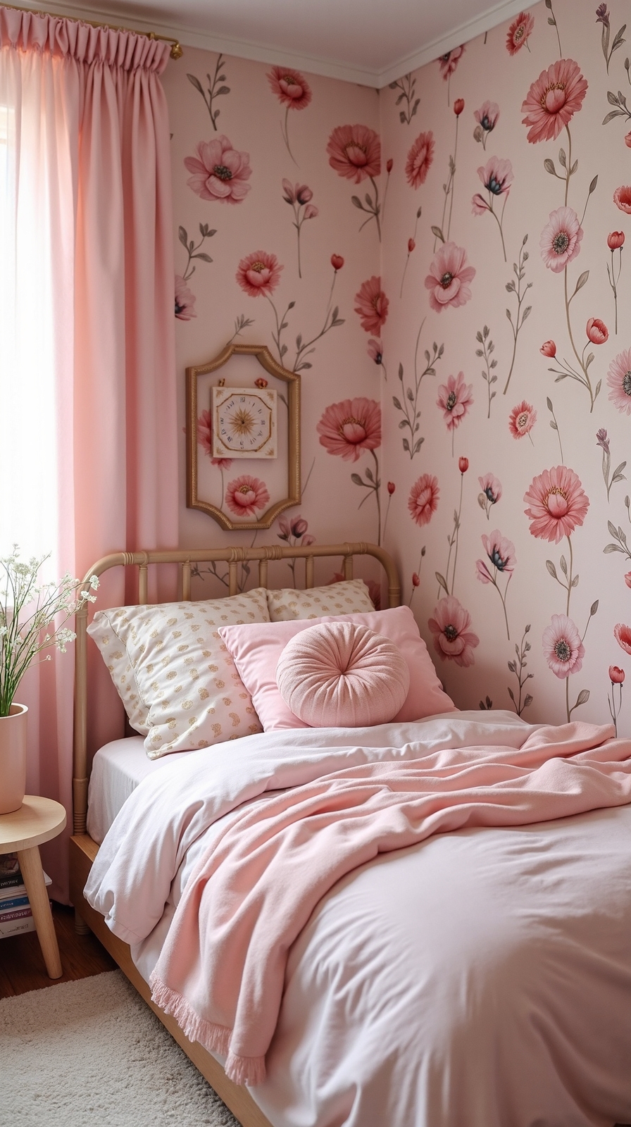 enchanting garden inspired pink bedroom retreat