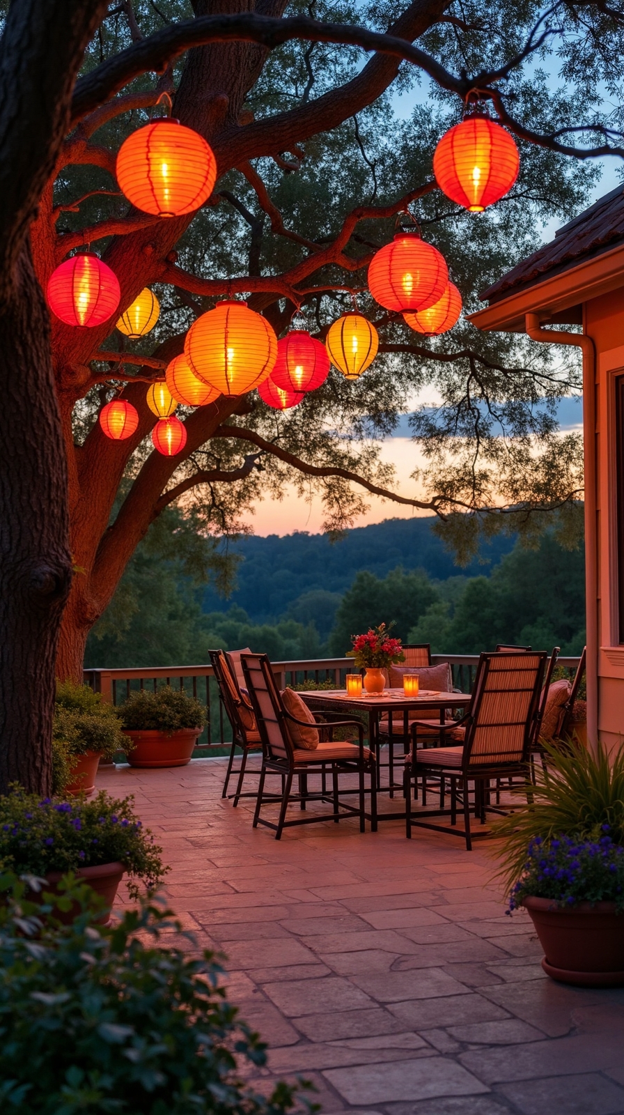 enchanting outdoor paper lantern festival display