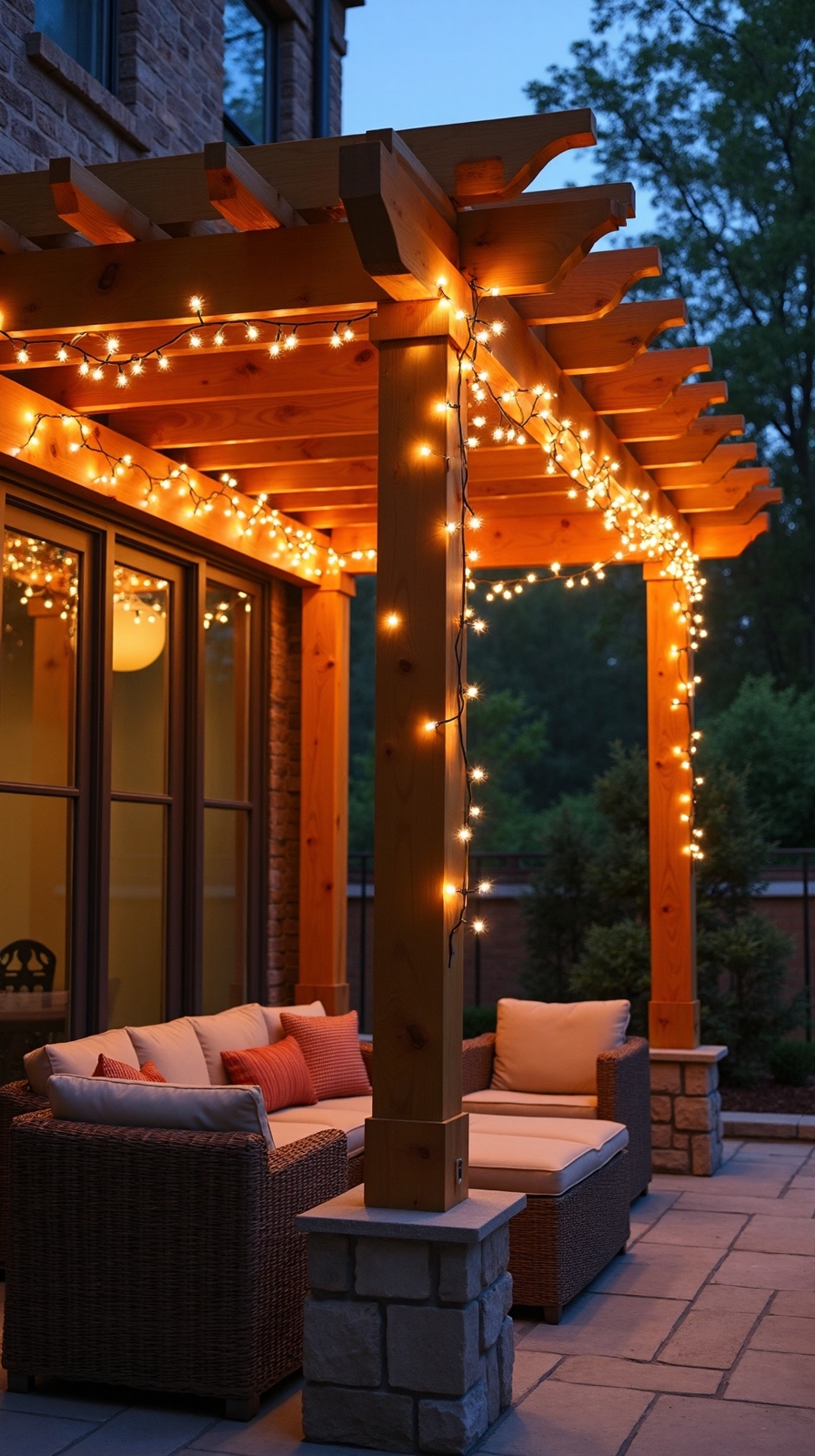 enchanting overhead string light display