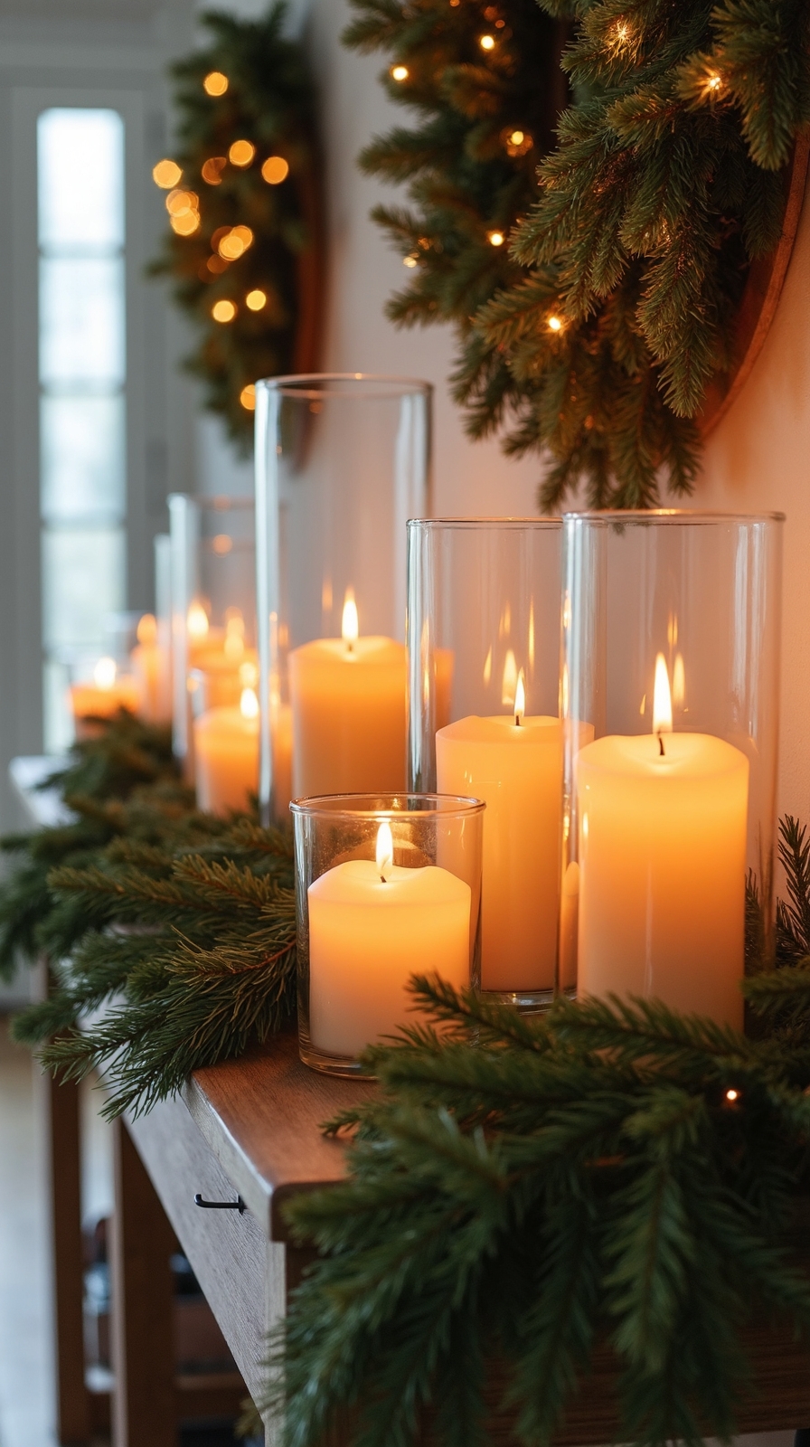 enchanting winter entryway ambiance with luminaries