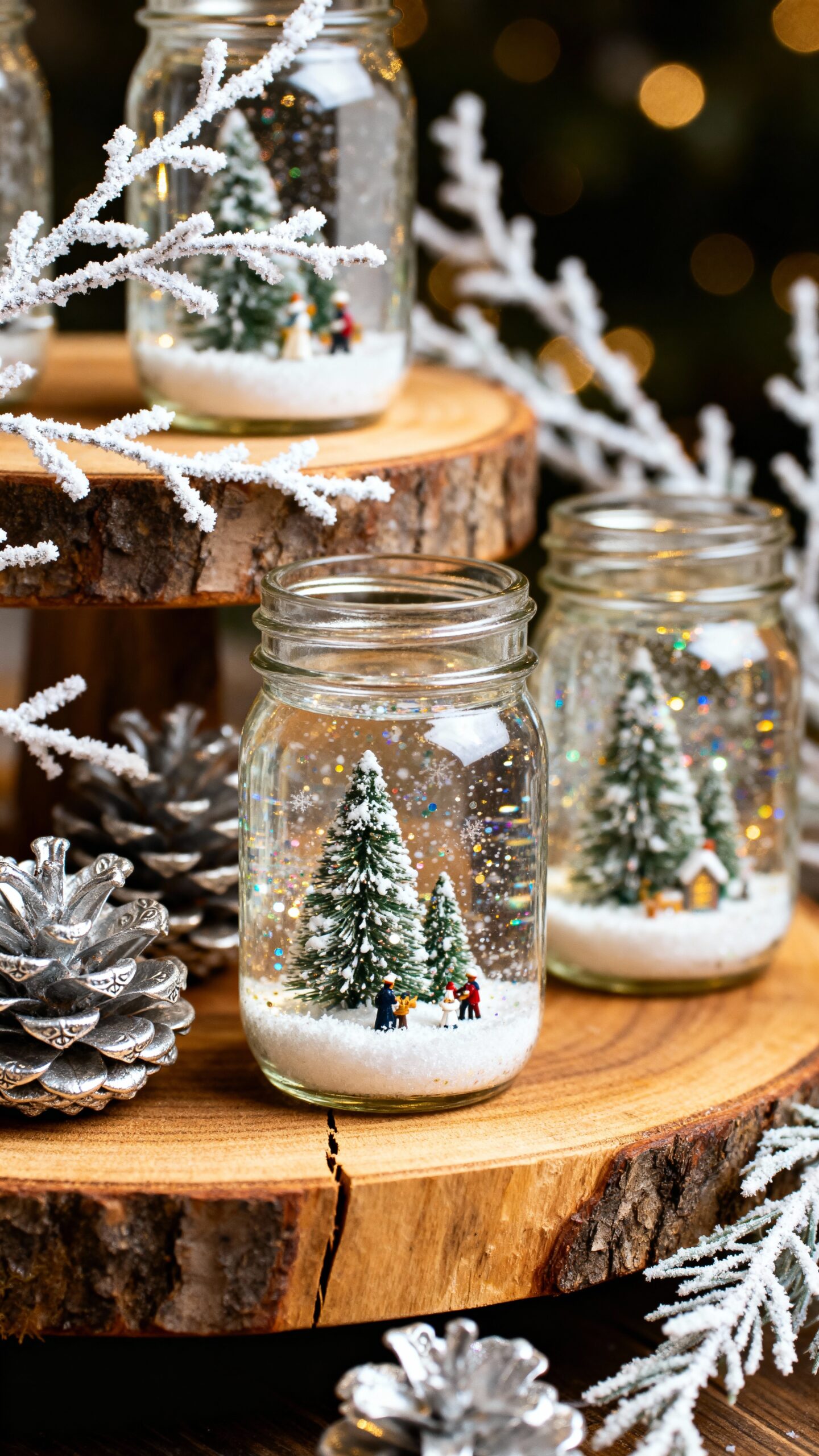 enchanting winter floral snow globe displays
