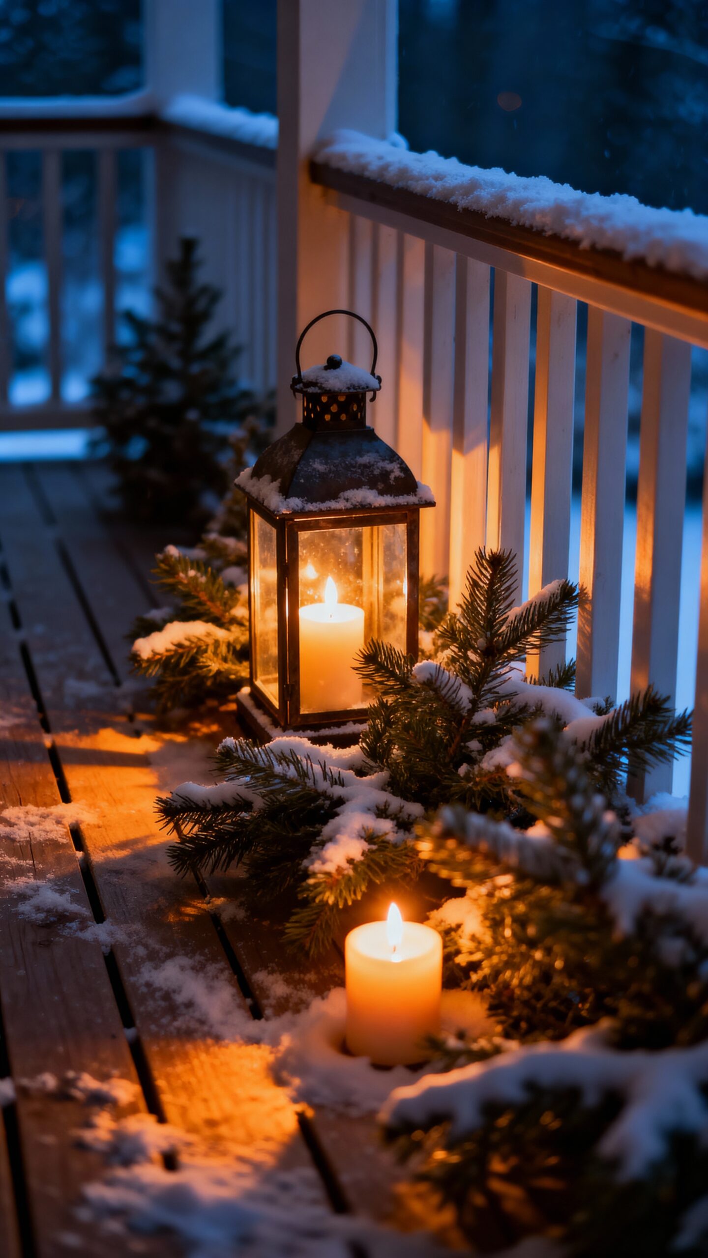 enchanting winter outdoor lighting ambiance