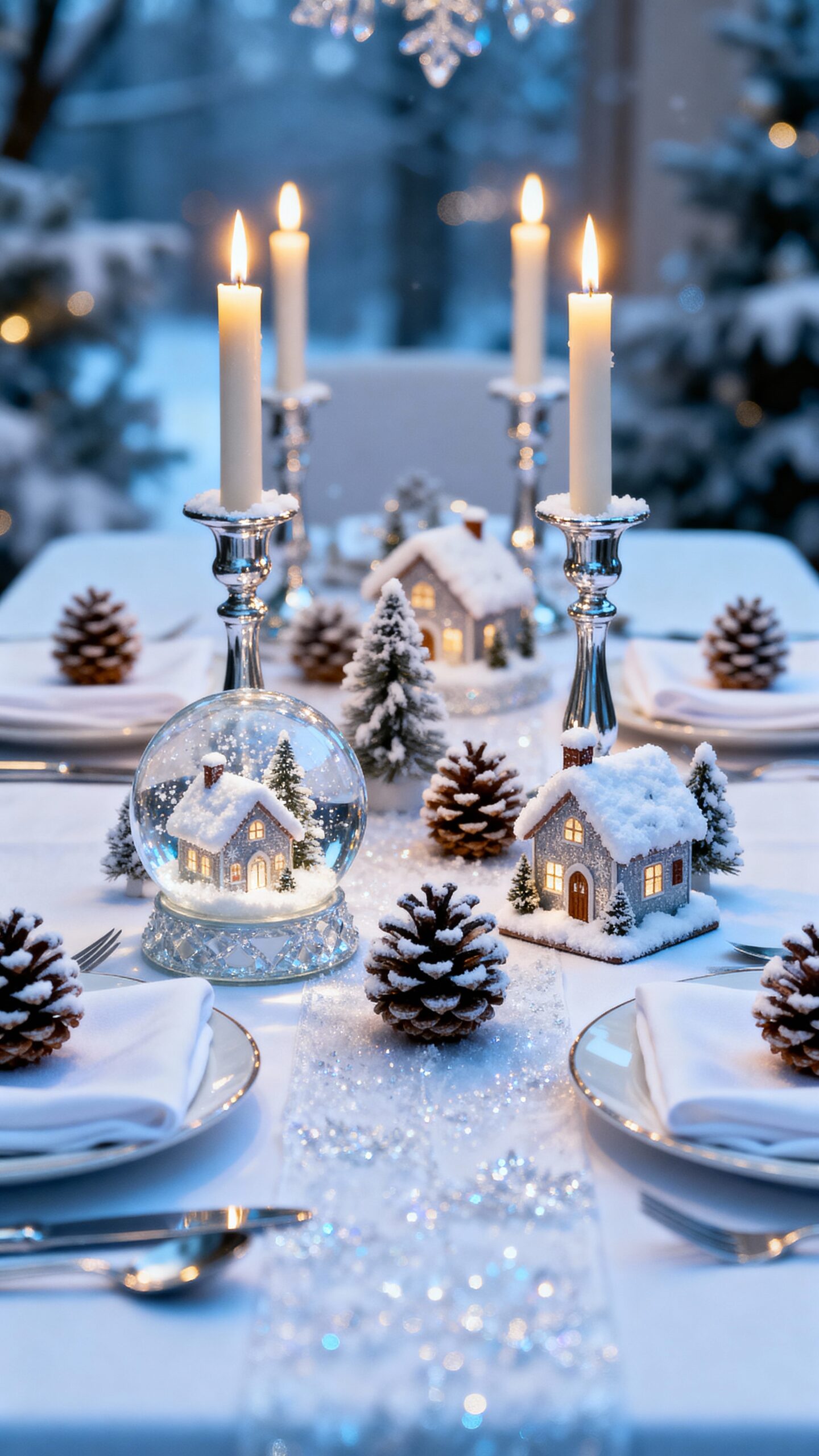 enchanting winter table centerpiece vignettes