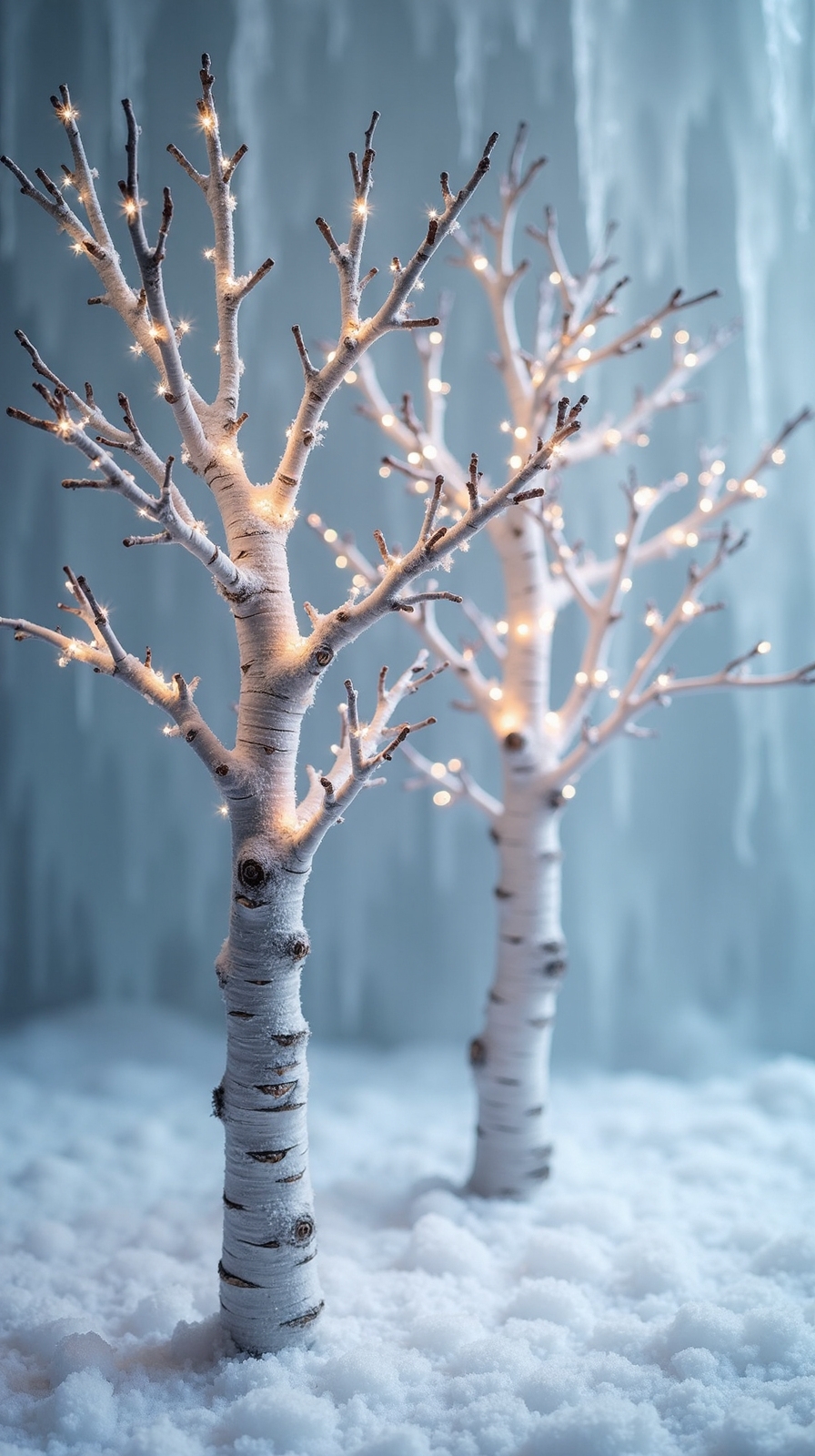 enchanting winter wonderland branch sculptures