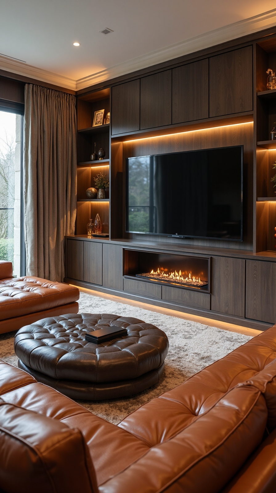 entertaining conversation centric cognac couch layout