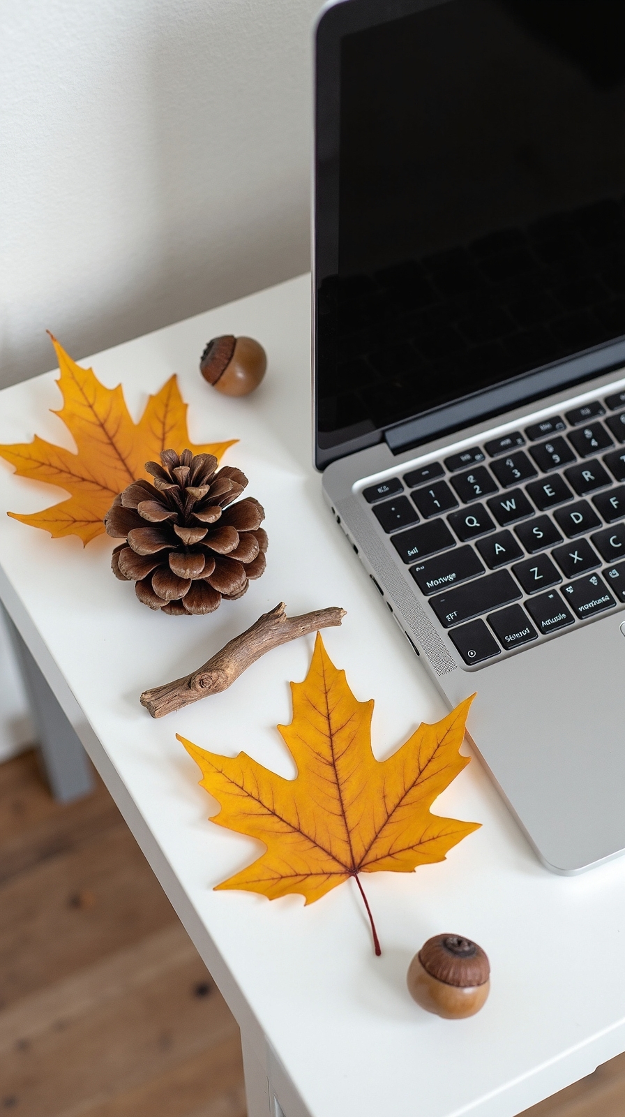 evolving seasonal nature inspired desk decor